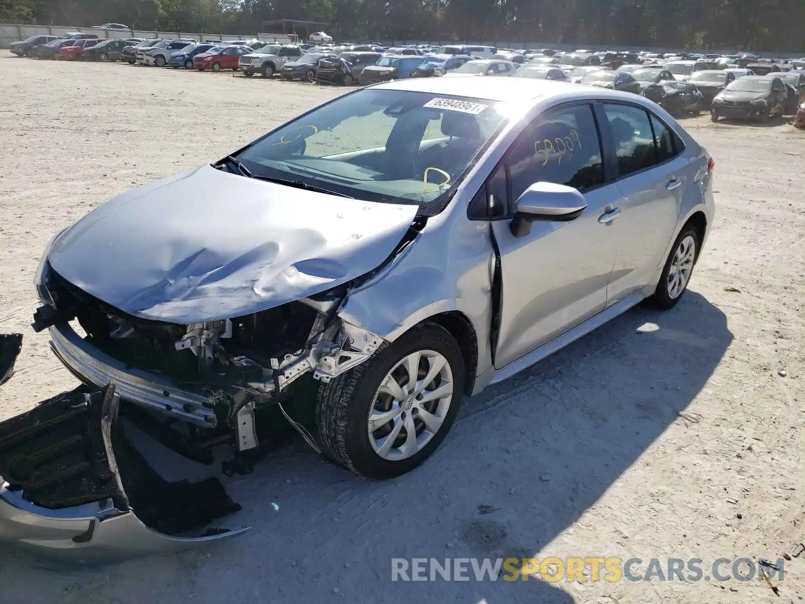 2 Photograph of a damaged car JTDEPRAE5LJ029377 TOYOTA COROLLA 2020