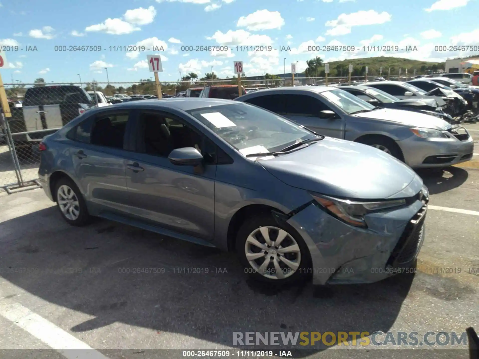 1 Photograph of a damaged car JTDEPRAE5LJ030853 TOYOTA COROLLA 2020