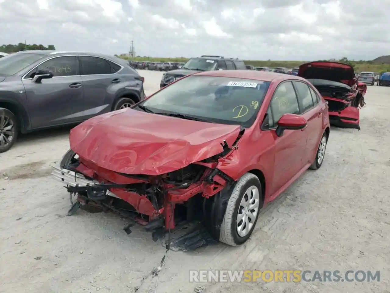 2 Photograph of a damaged car JTDEPRAE5LJ033722 TOYOTA COROLLA 2020