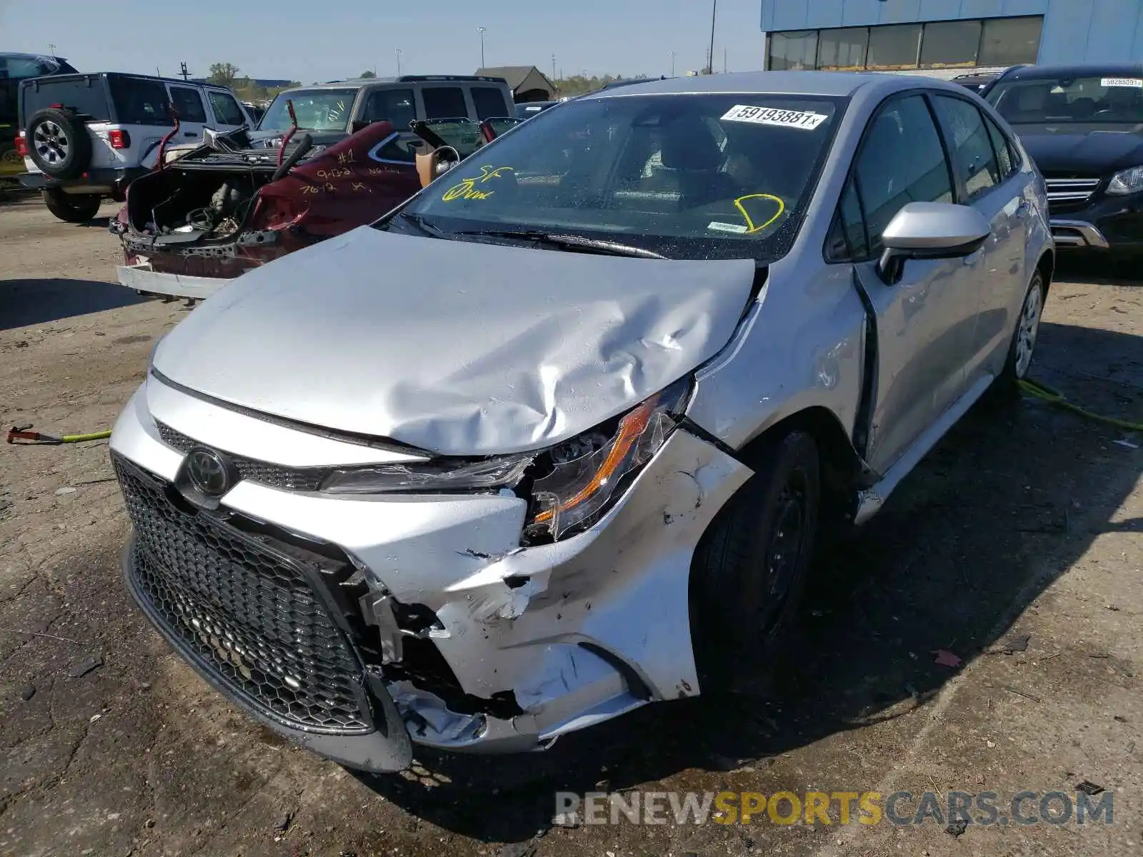 2 Photograph of a damaged car JTDEPRAE5LJ034501 TOYOTA COROLLA 2020