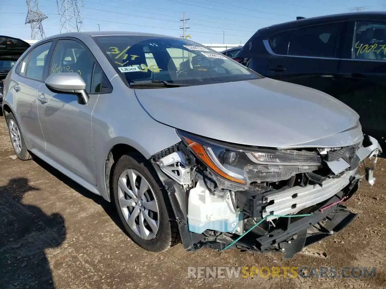 1 Photograph of a damaged car JTDEPRAE5LJ038046 TOYOTA COROLLA 2020