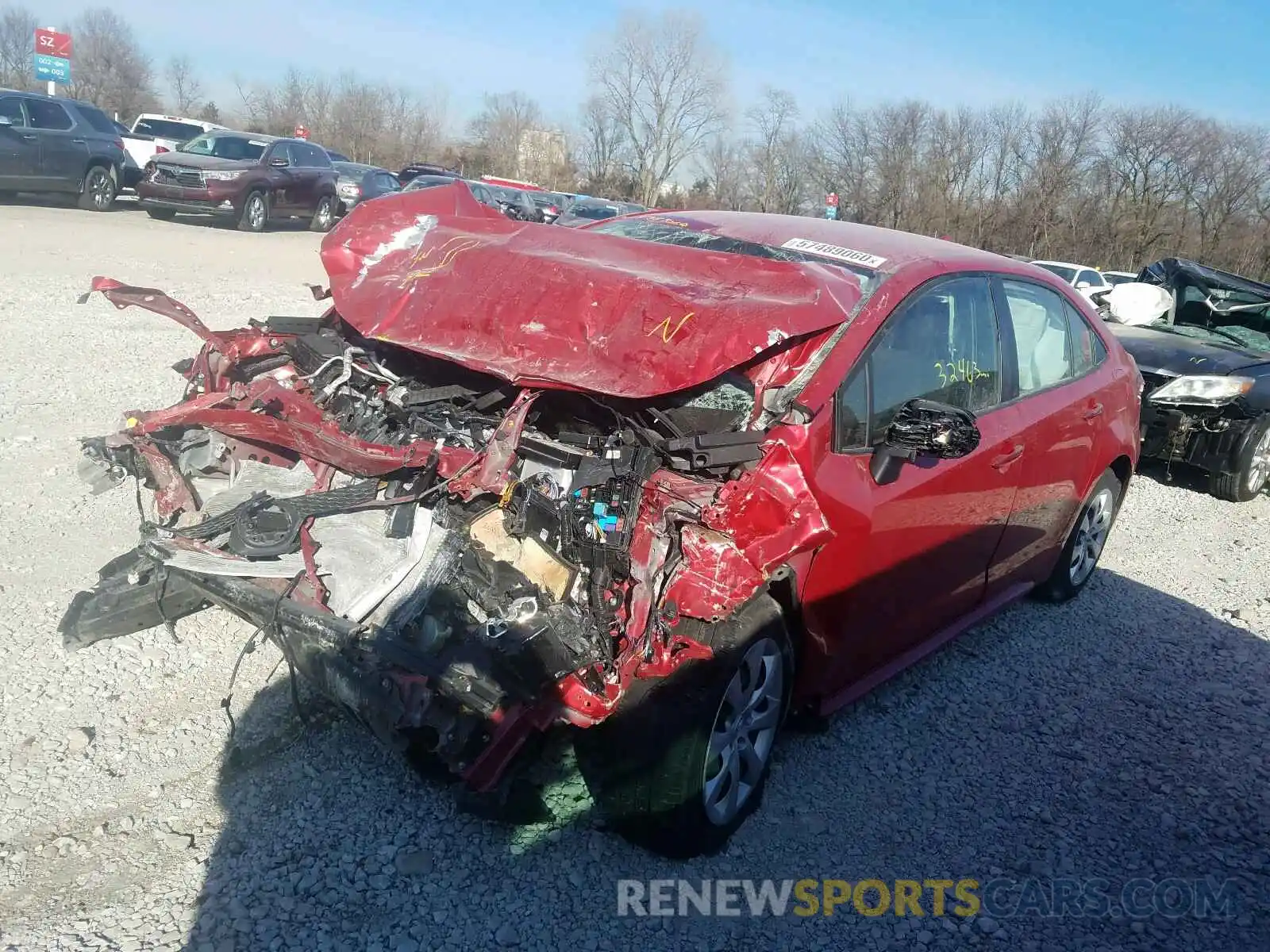 2 Photograph of a damaged car JTDEPRAE5LJ040167 TOYOTA COROLLA 2020