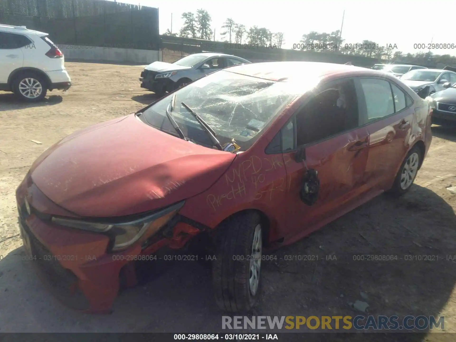 2 Photograph of a damaged car JTDEPRAE5LJ043523 TOYOTA COROLLA 2020