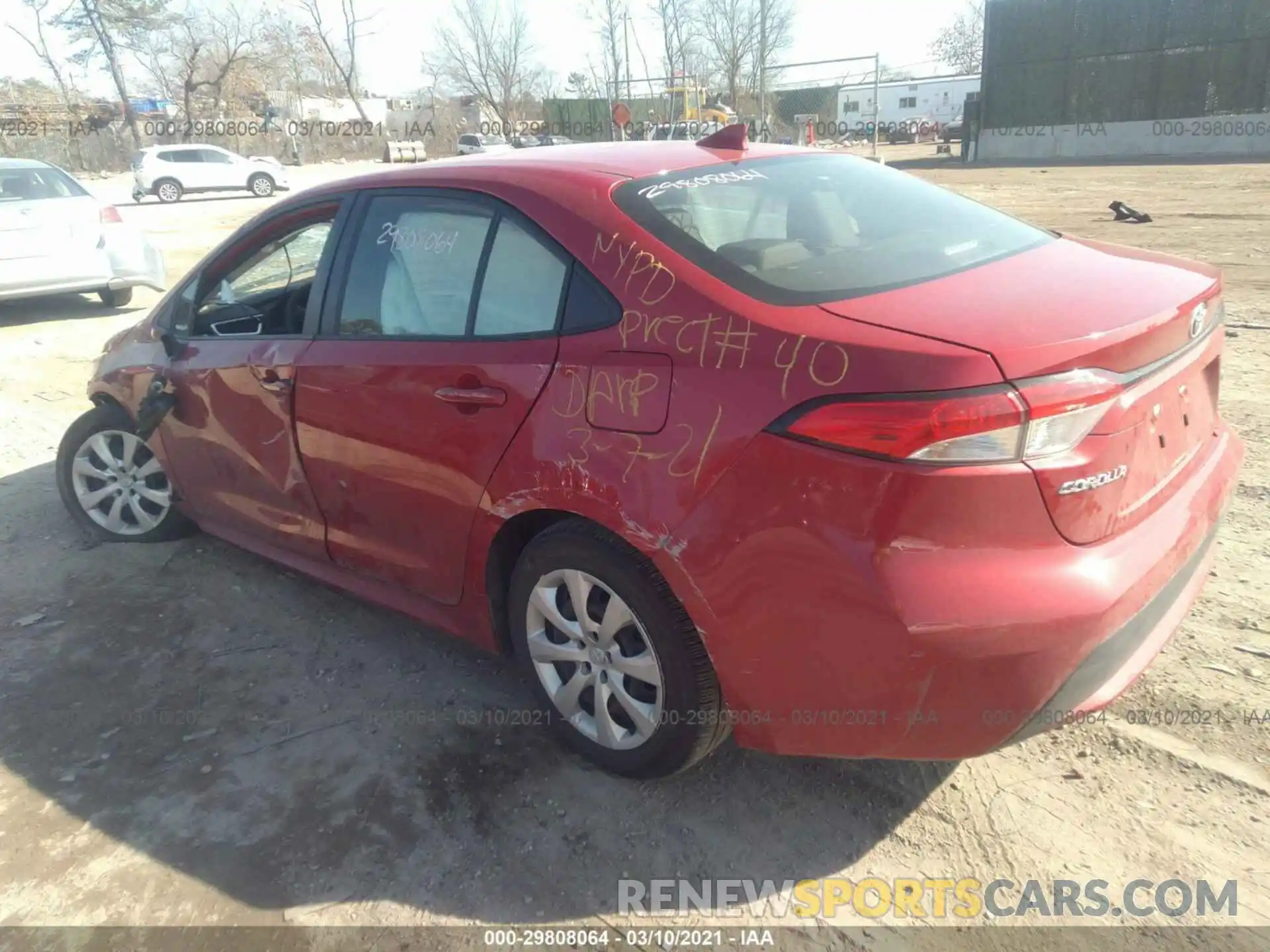 3 Photograph of a damaged car JTDEPRAE5LJ043523 TOYOTA COROLLA 2020