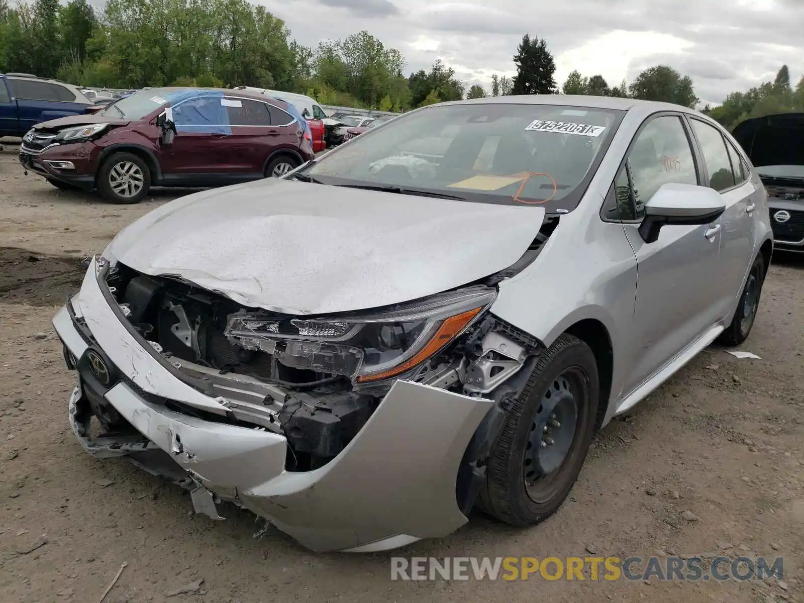 2 Photograph of a damaged car JTDEPRAE5LJ047331 TOYOTA COROLLA 2020