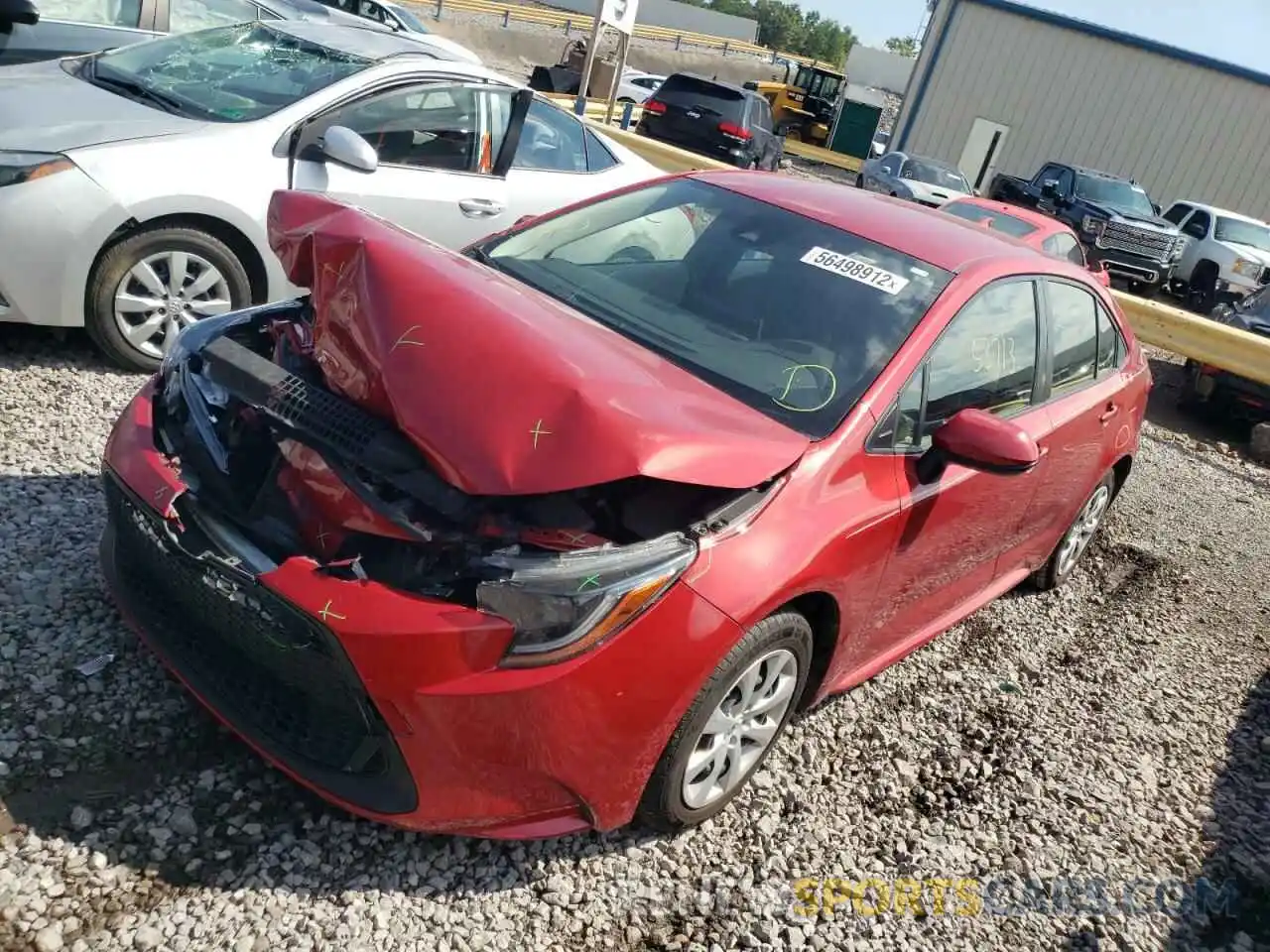 2 Photograph of a damaged car JTDEPRAE5LJ049046 TOYOTA COROLLA 2020