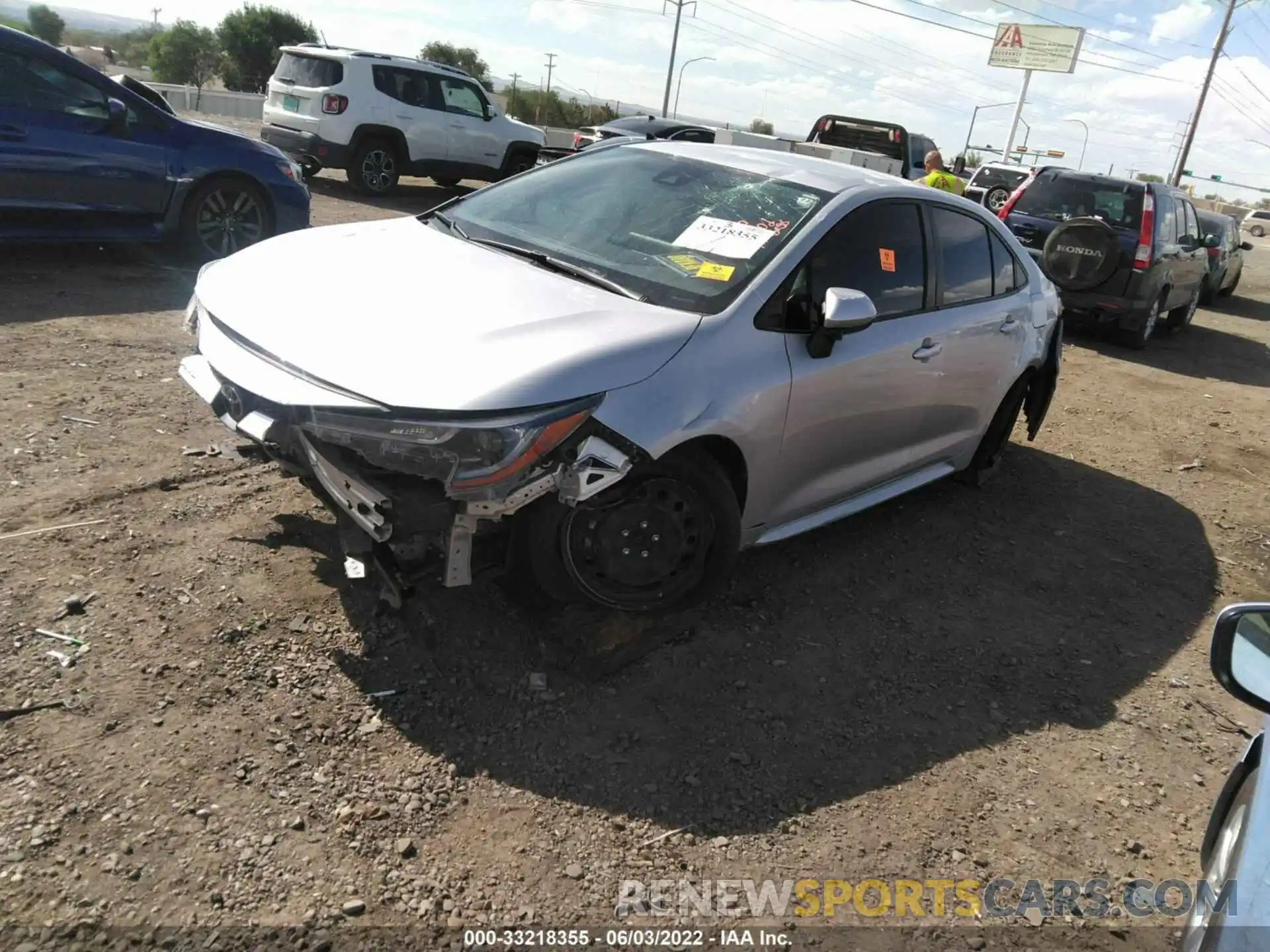 2 Photograph of a damaged car JTDEPRAE5LJ051413 TOYOTA COROLLA 2020