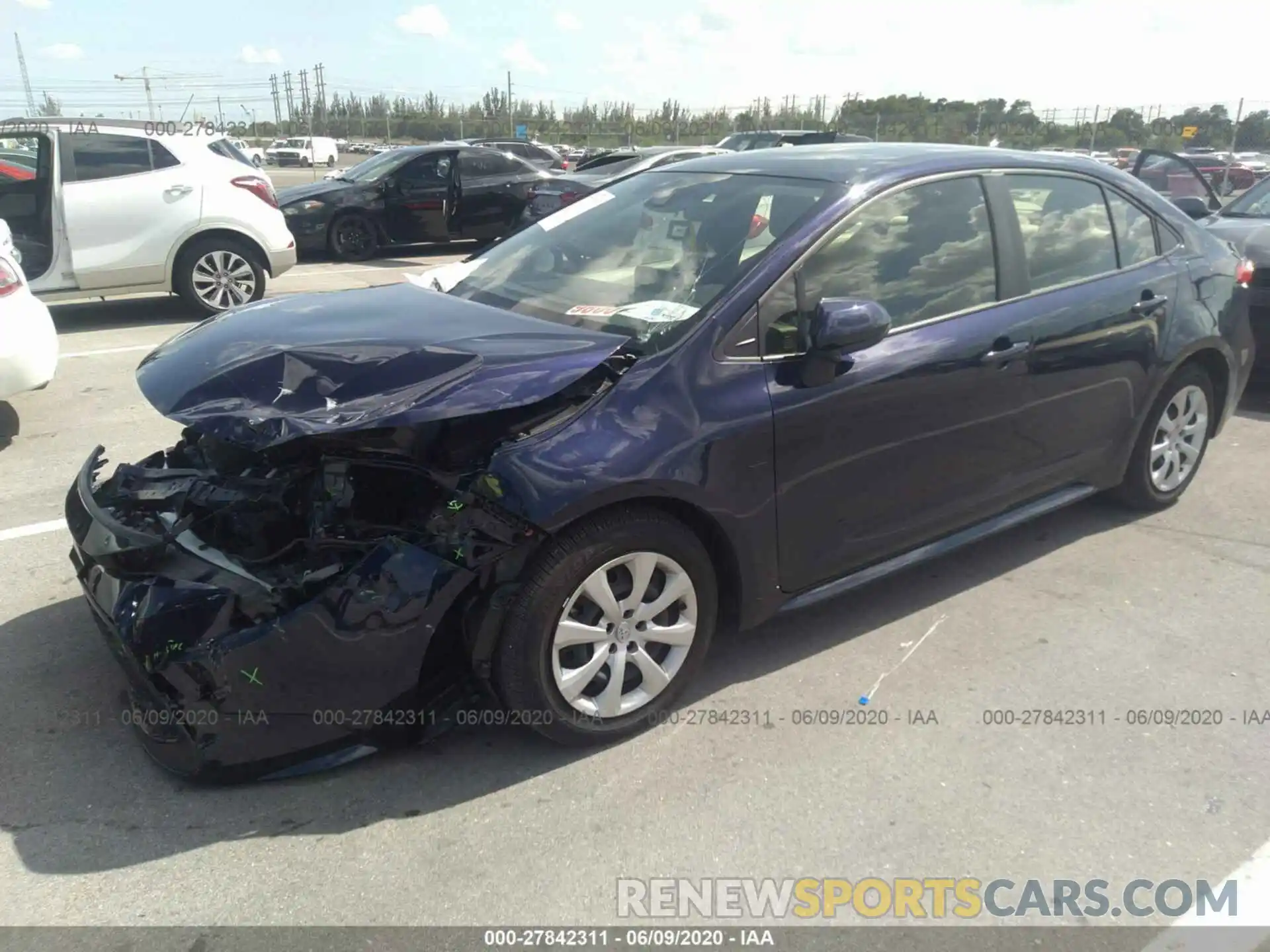 2 Photograph of a damaged car JTDEPRAE5LJ053811 TOYOTA COROLLA 2020