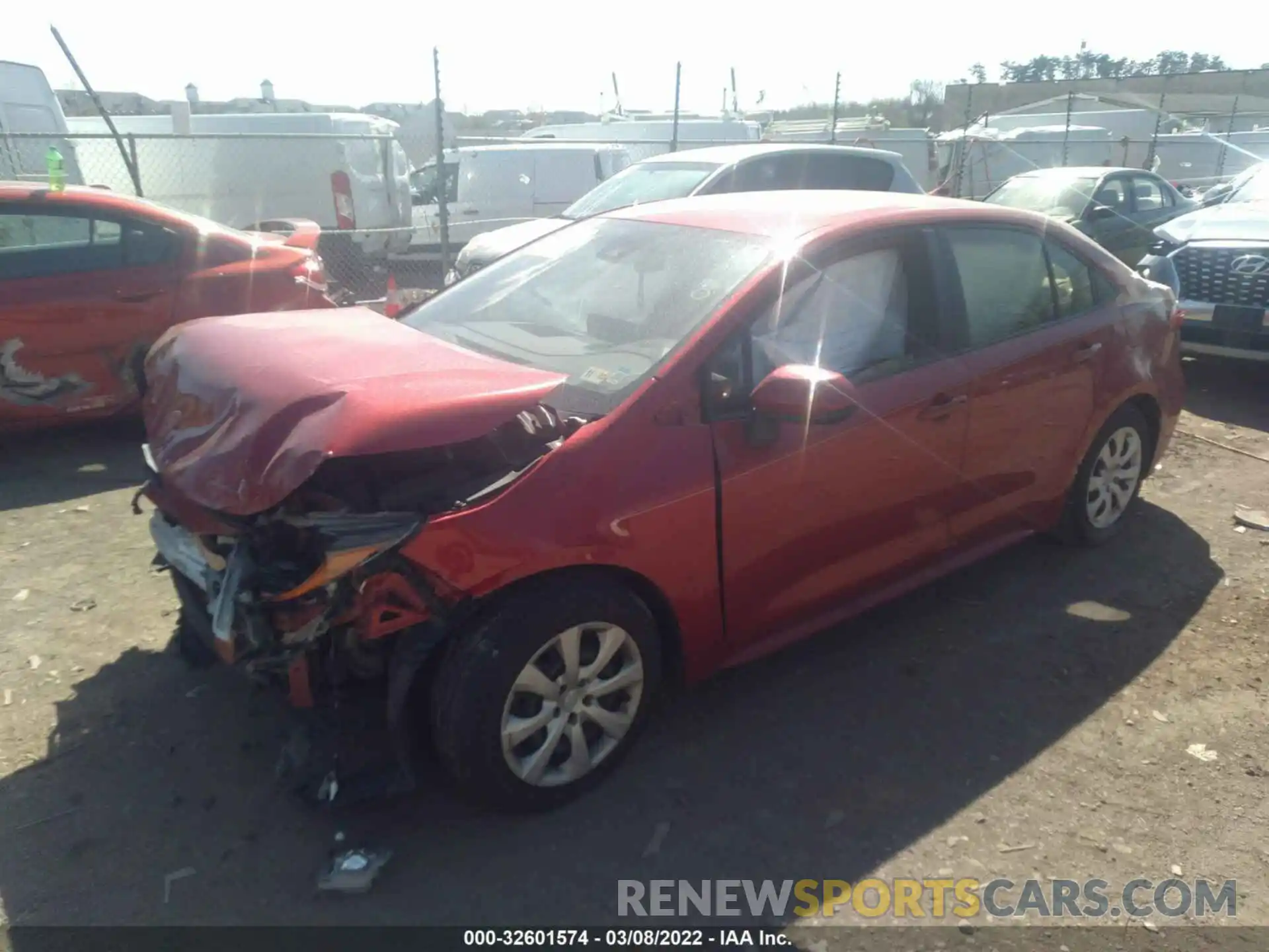 2 Photograph of a damaged car JTDEPRAE5LJ055171 TOYOTA COROLLA 2020