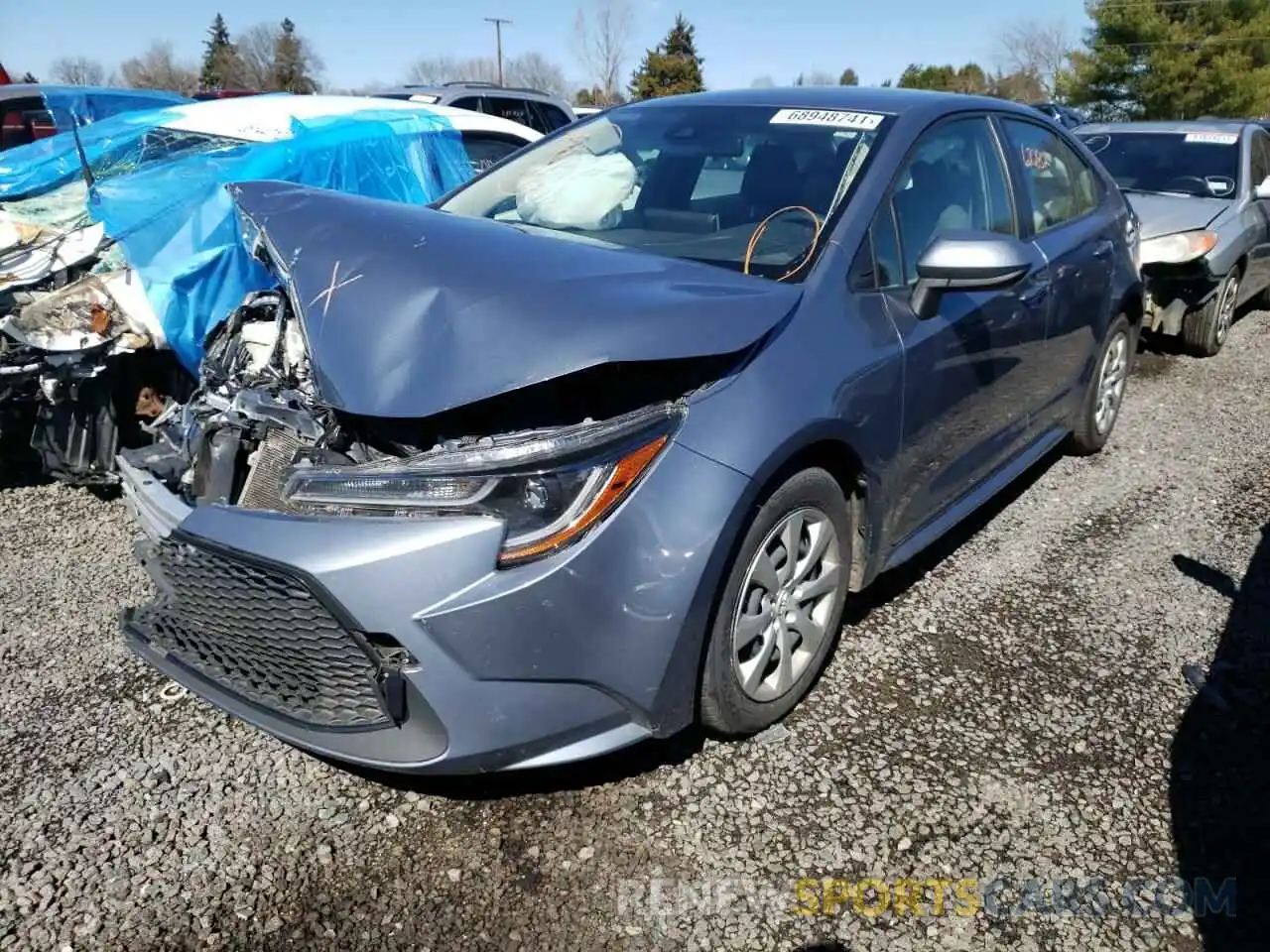 2 Photograph of a damaged car JTDEPRAE5LJ059110 TOYOTA COROLLA 2020