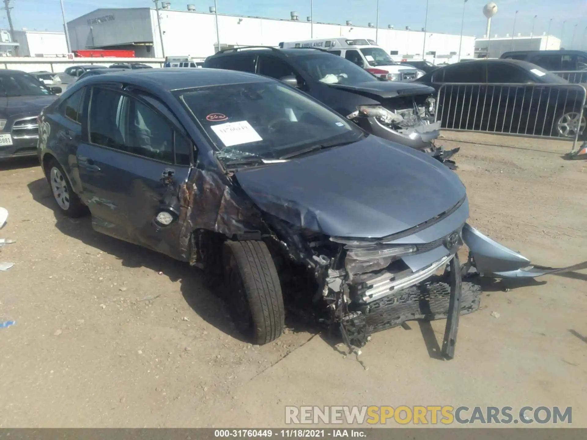 1 Photograph of a damaged car JTDEPRAE5LJ065117 TOYOTA COROLLA 2020