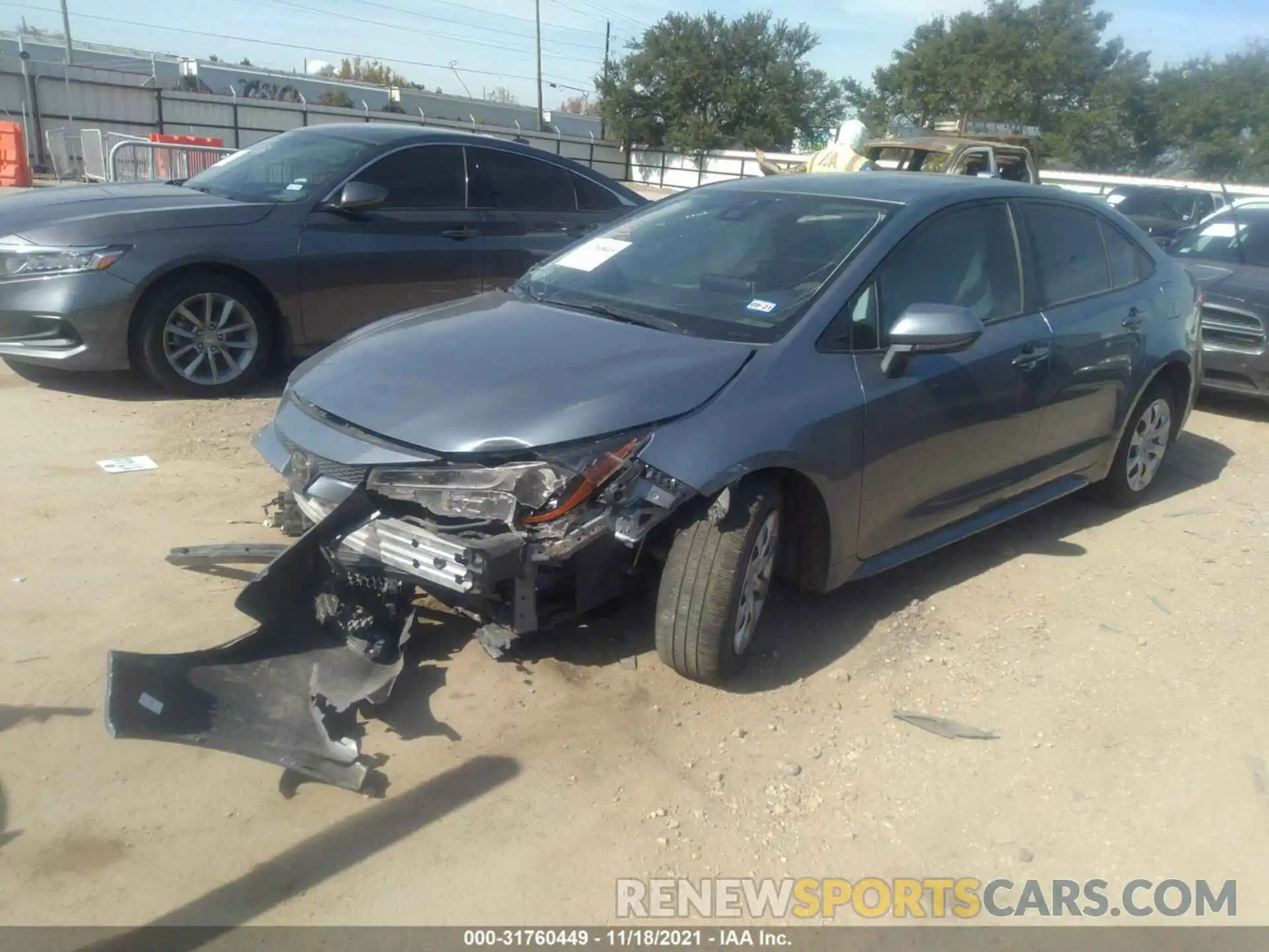 2 Photograph of a damaged car JTDEPRAE5LJ065117 TOYOTA COROLLA 2020