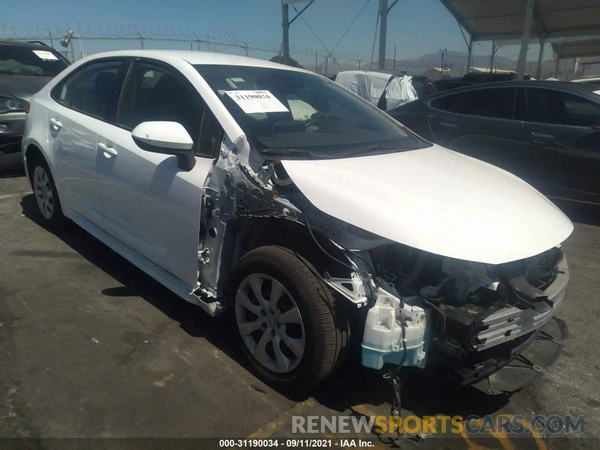 1 Photograph of a damaged car JTDEPRAE5LJ065411 TOYOTA COROLLA 2020