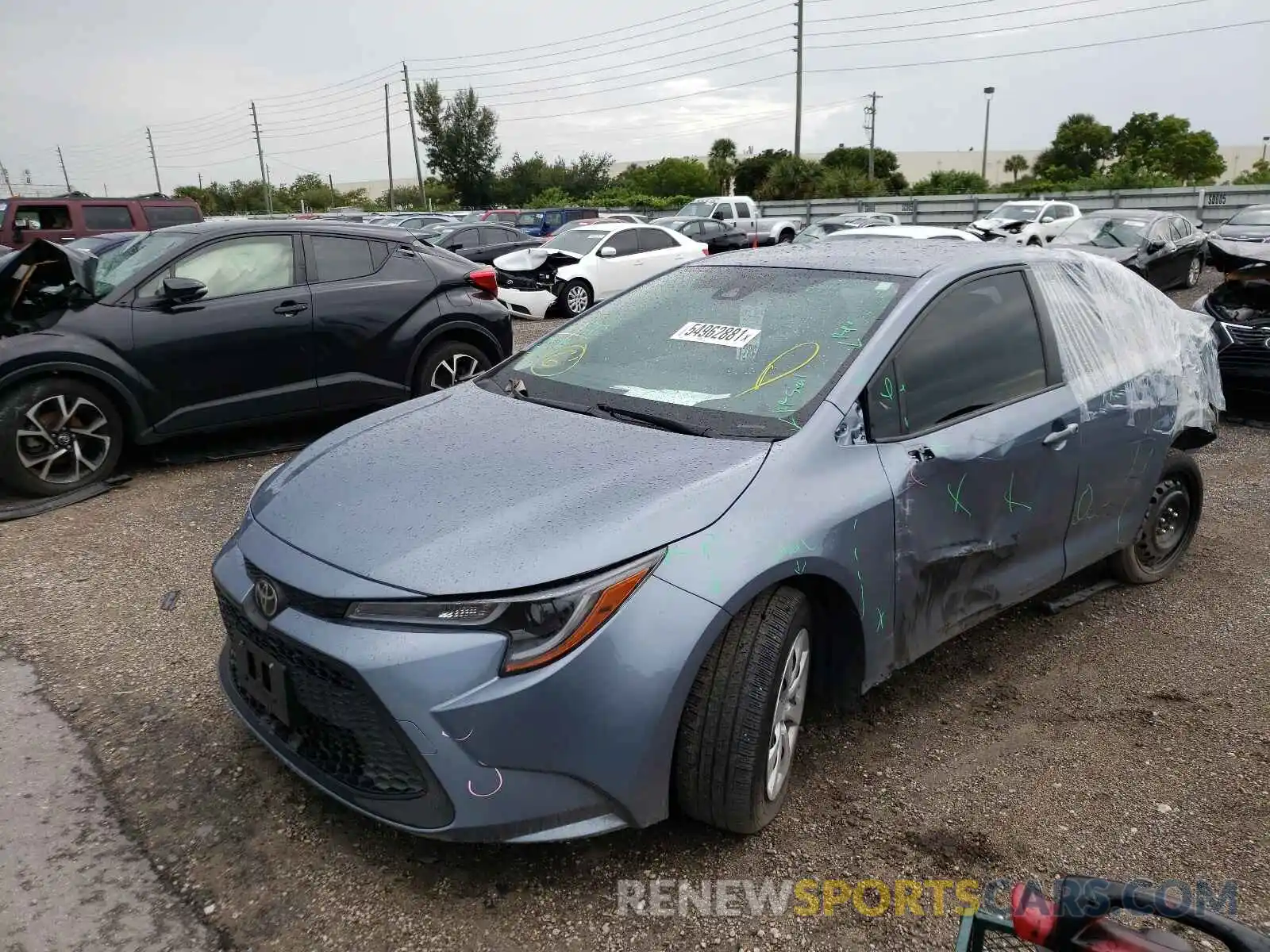 2 Photograph of a damaged car JTDEPRAE5LJ067658 TOYOTA COROLLA 2020