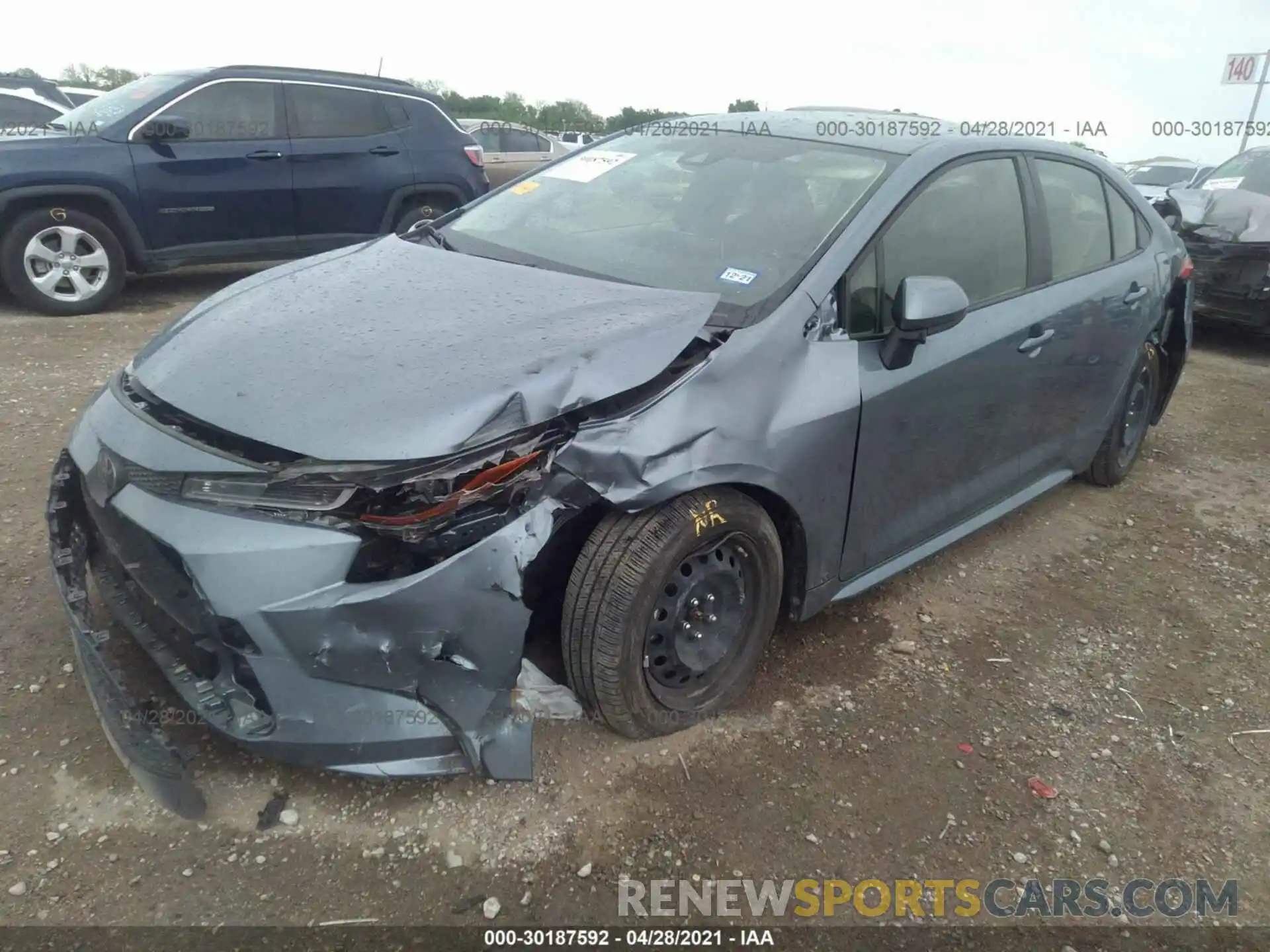 2 Photograph of a damaged car JTDEPRAE5LJ071287 TOYOTA COROLLA 2020