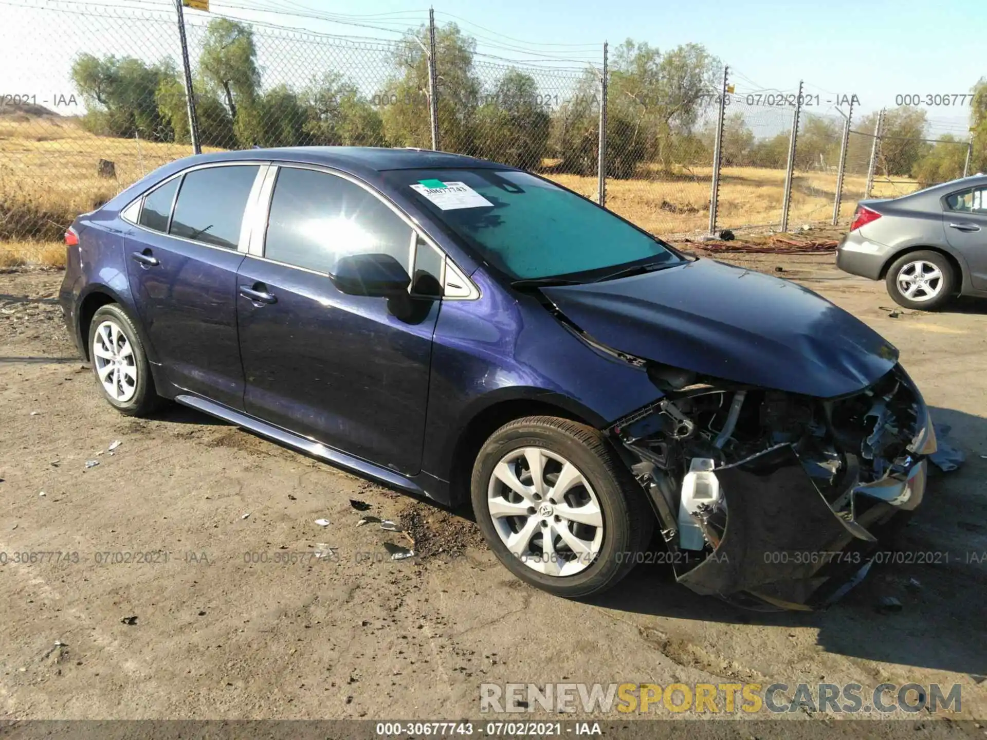 1 Photograph of a damaged car JTDEPRAE5LJ074934 TOYOTA COROLLA 2020