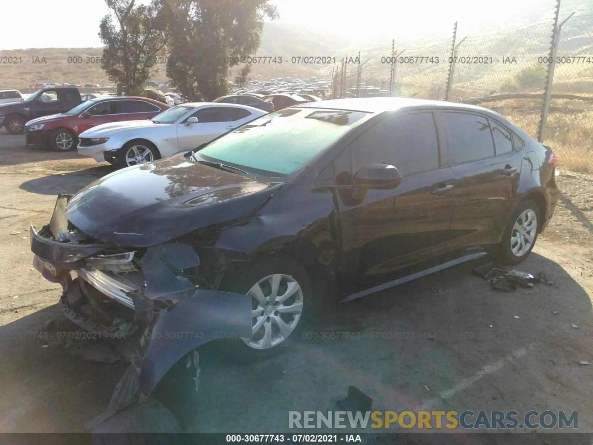 2 Photograph of a damaged car JTDEPRAE5LJ074934 TOYOTA COROLLA 2020