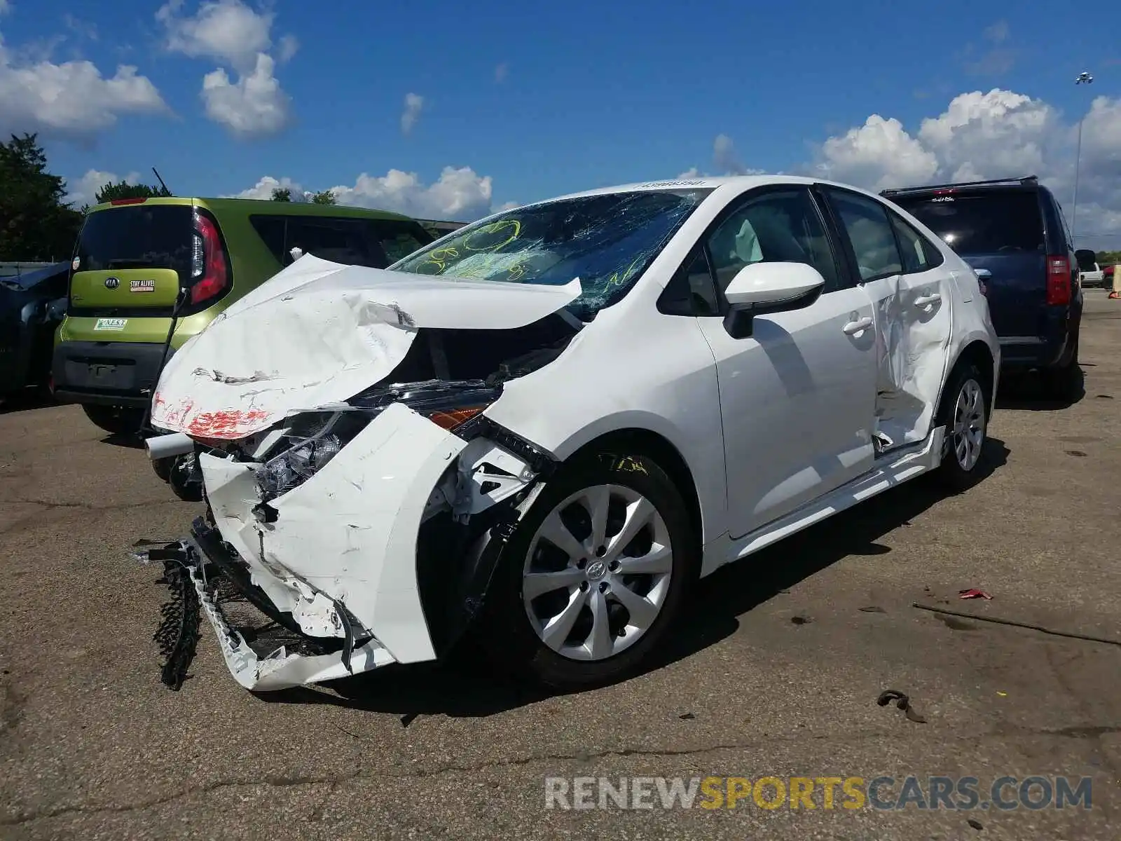 2 Photograph of a damaged car JTDEPRAE5LJ078837 TOYOTA COROLLA 2020