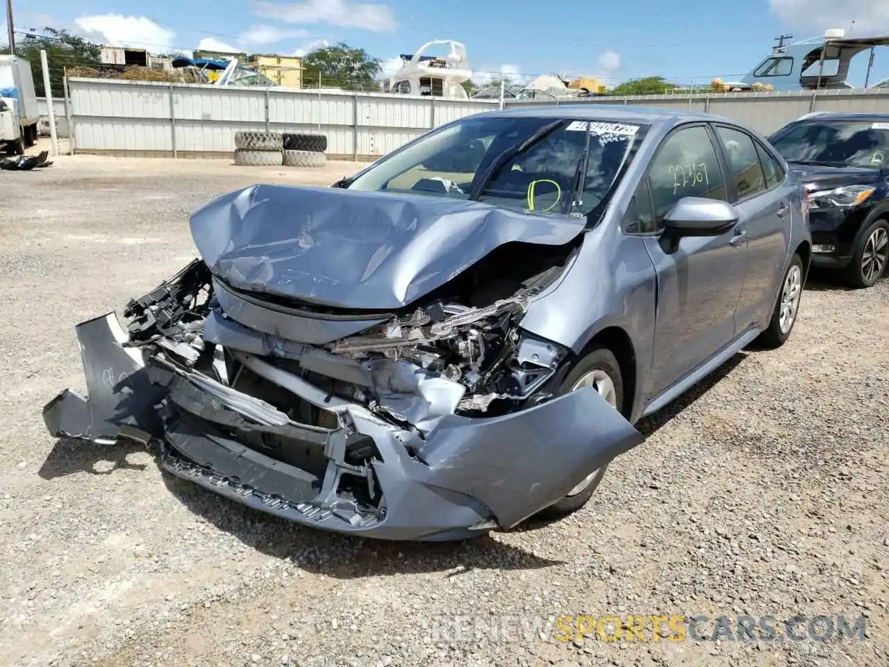 2 Photograph of a damaged car JTDEPRAE5LJ080944 TOYOTA COROLLA 2020