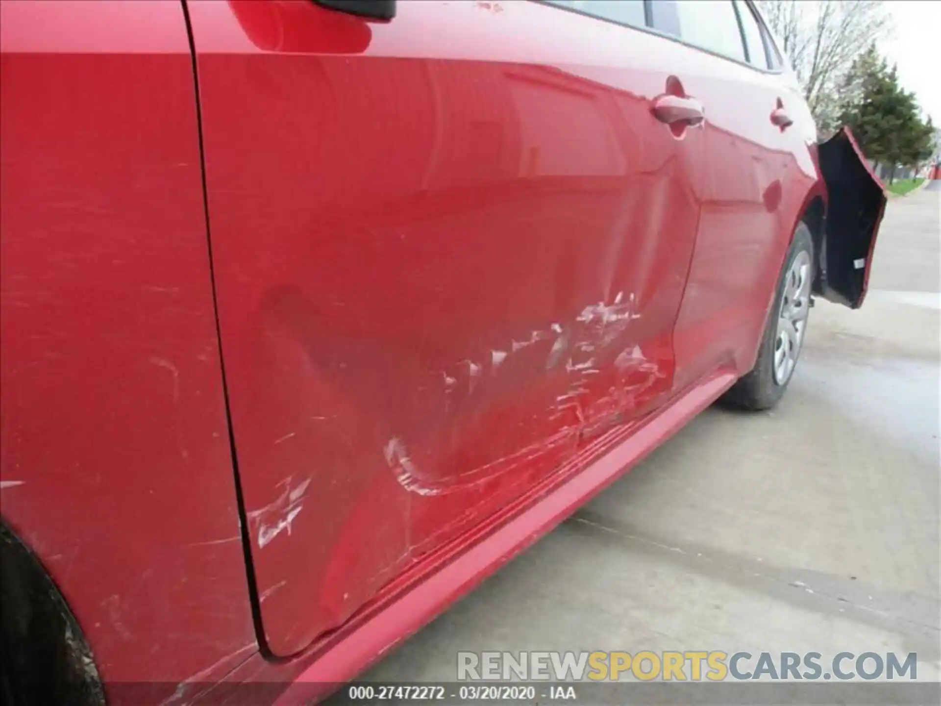 1 Photograph of a damaged car JTDEPRAE5LJ084878 TOYOTA COROLLA 2020