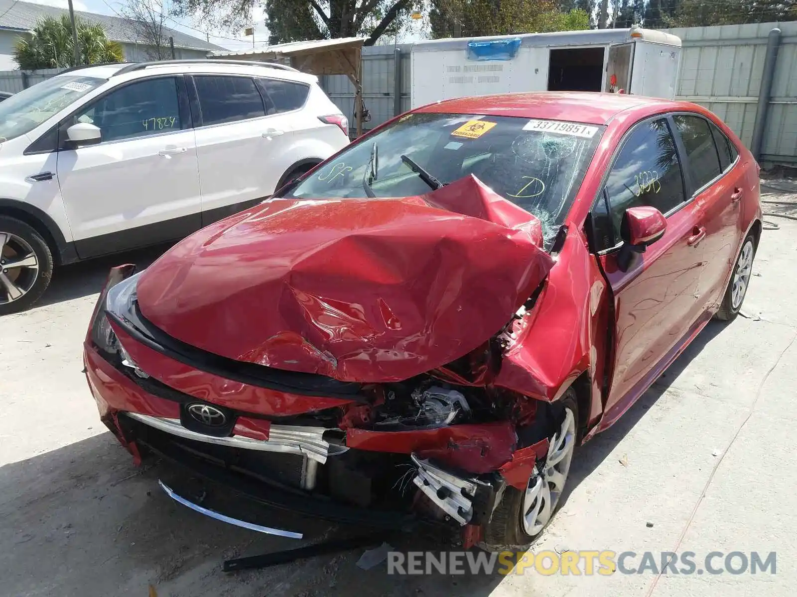 2 Photograph of a damaged car JTDEPRAE5LJ086744 TOYOTA COROLLA 2020