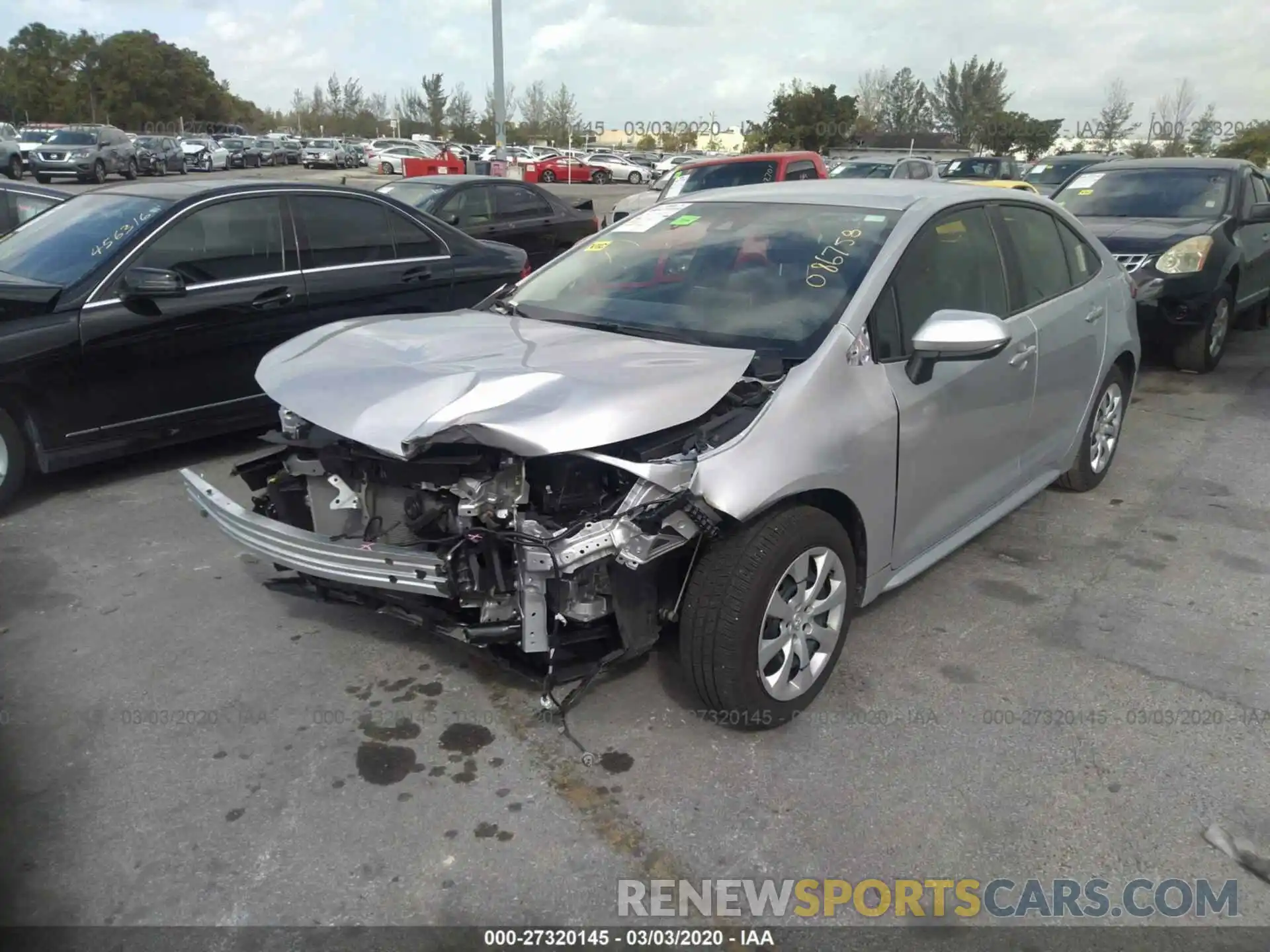 2 Photograph of a damaged car JTDEPRAE5LJ086758 TOYOTA COROLLA 2020