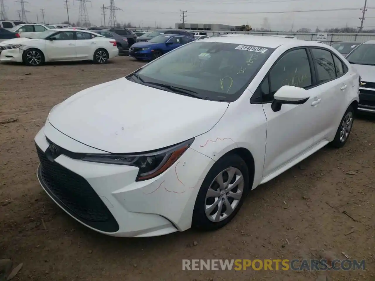 2 Photograph of a damaged car JTDEPRAE5LJ089627 TOYOTA COROLLA 2020