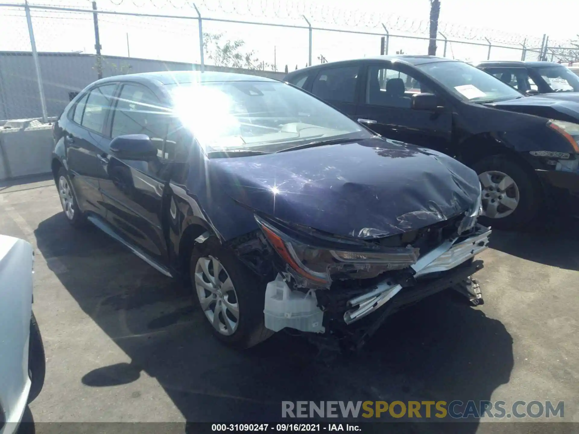 1 Photograph of a damaged car JTDEPRAE5LJ093502 TOYOTA COROLLA 2020