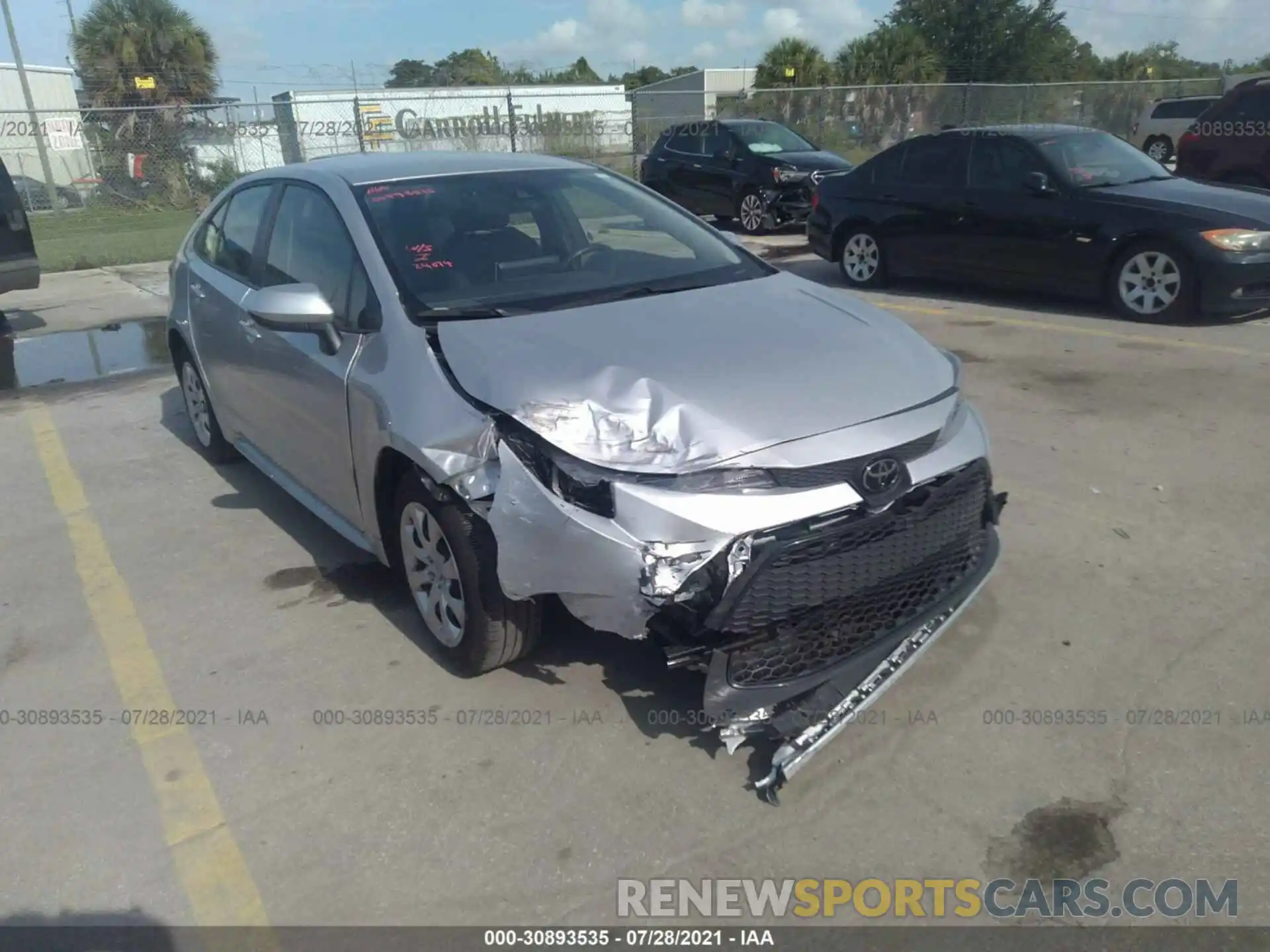 1 Photograph of a damaged car JTDEPRAE5LJ096044 TOYOTA COROLLA 2020