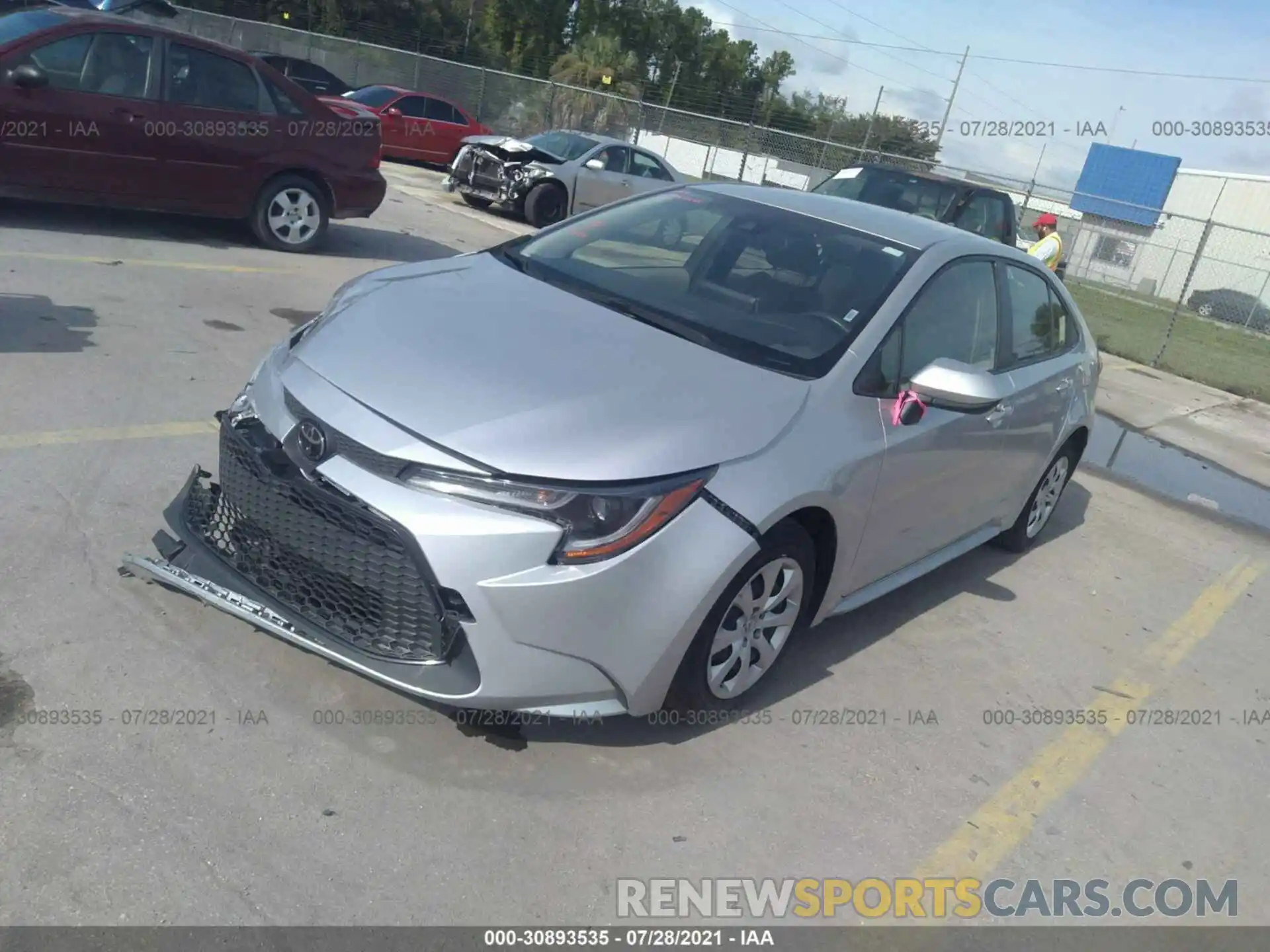 2 Photograph of a damaged car JTDEPRAE5LJ096044 TOYOTA COROLLA 2020