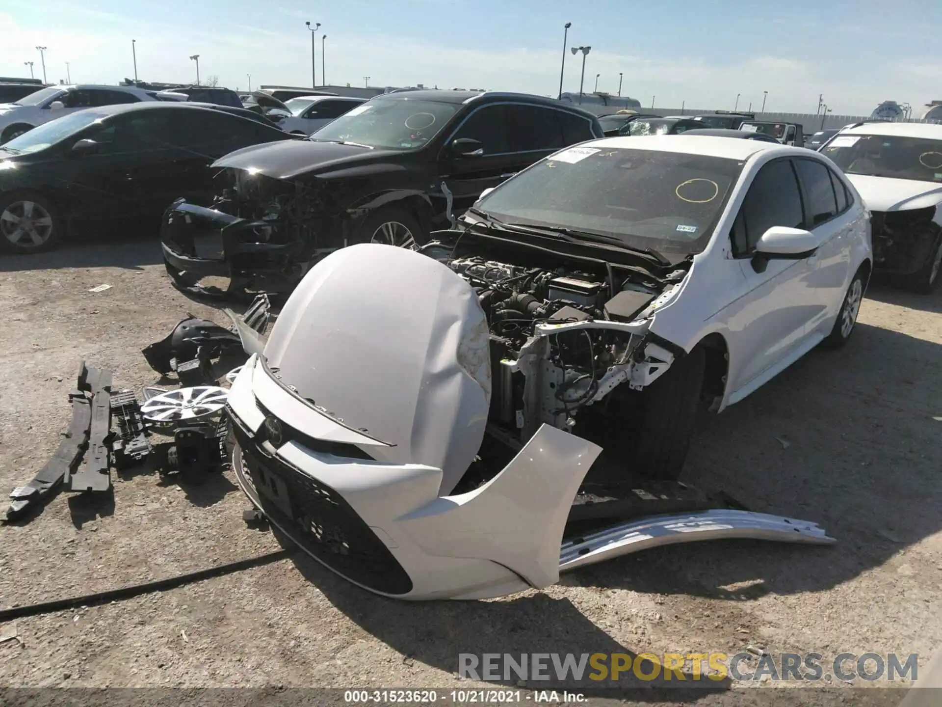 2 Photograph of a damaged car JTDEPRAE5LJ098585 TOYOTA COROLLA 2020