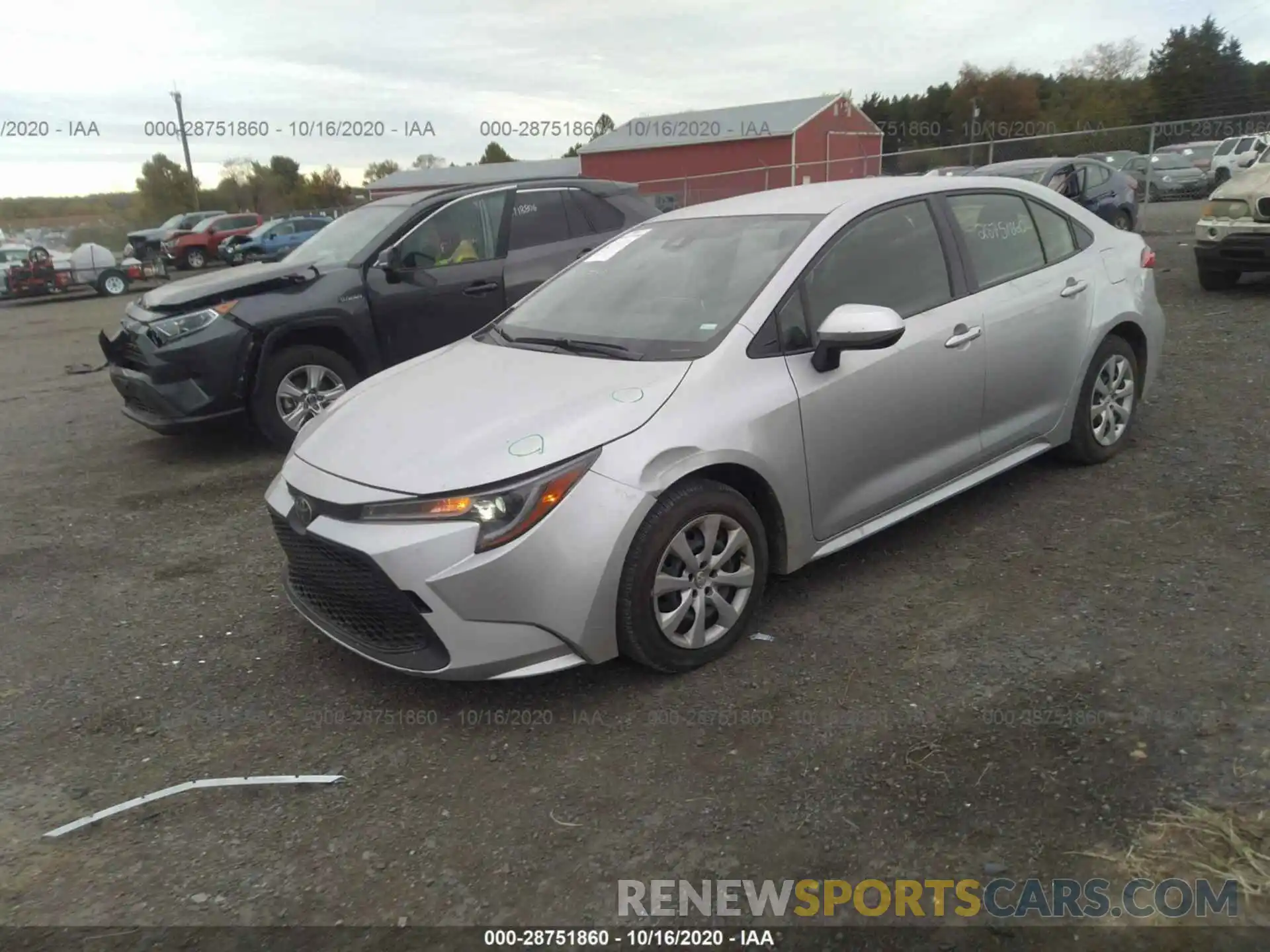 2 Photograph of a damaged car JTDEPRAE5LJ103719 TOYOTA COROLLA 2020