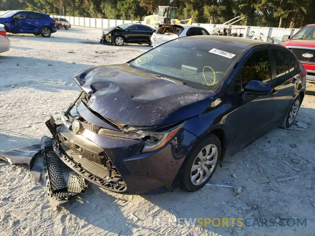 2 Photograph of a damaged car JTDEPRAE5LJ105535 TOYOTA COROLLA 2020