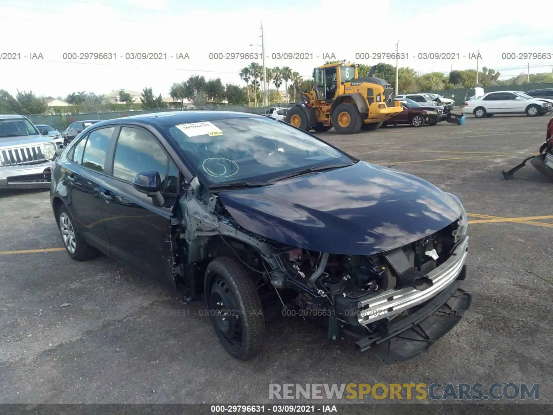 1 Photograph of a damaged car JTDEPRAE5LJ106264 TOYOTA COROLLA 2020