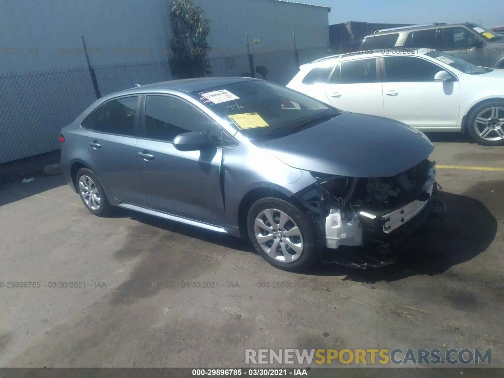 1 Photograph of a damaged car JTDEPRAE5LJ107396 TOYOTA COROLLA 2020