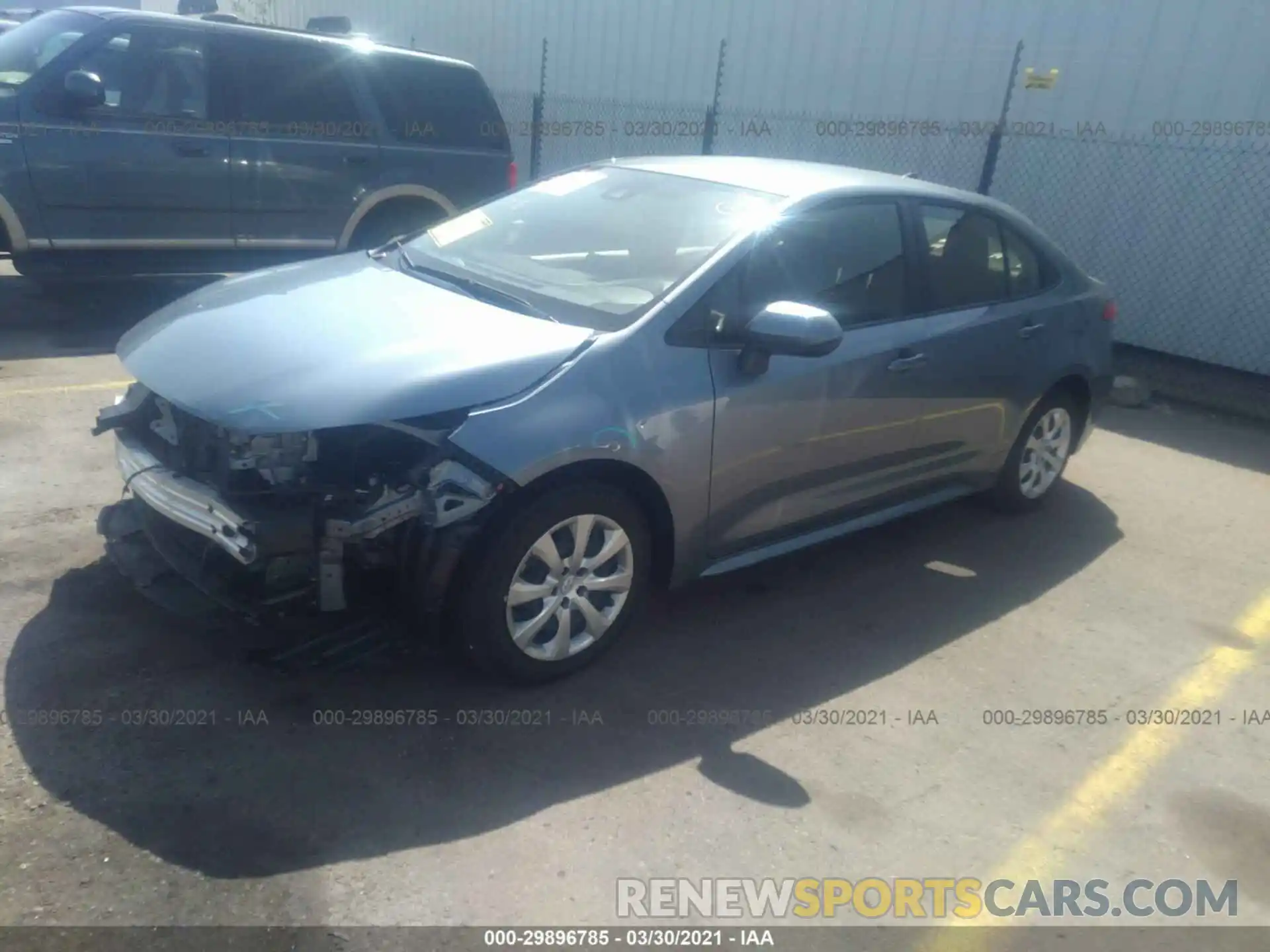 2 Photograph of a damaged car JTDEPRAE5LJ107396 TOYOTA COROLLA 2020