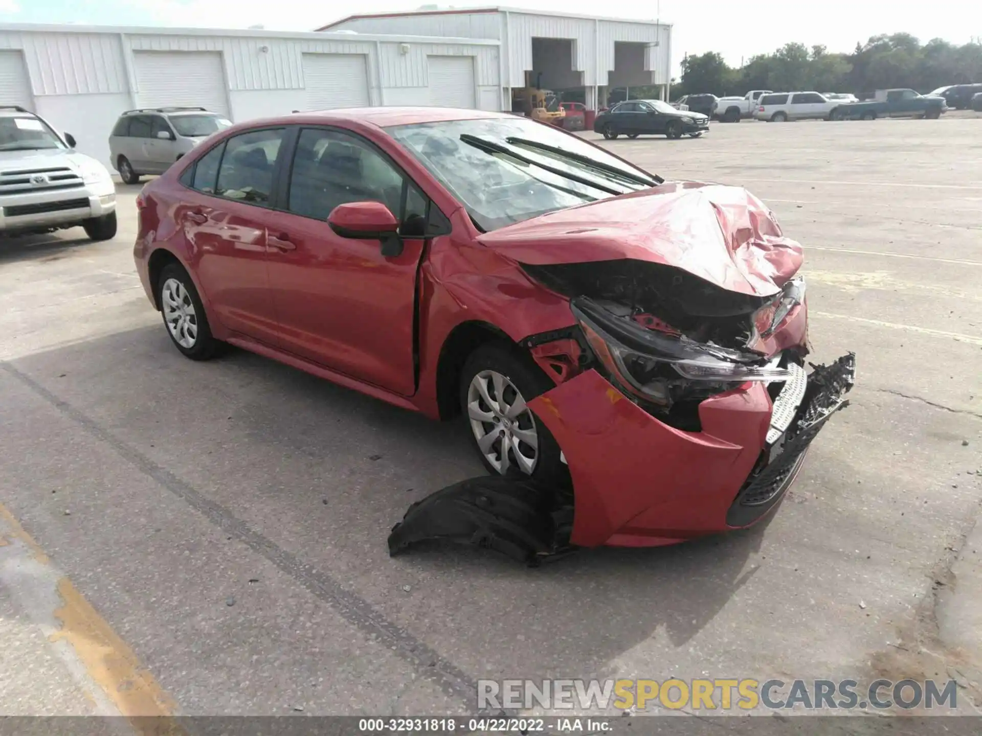 1 Photograph of a damaged car JTDEPRAE5LJ109407 TOYOTA COROLLA 2020