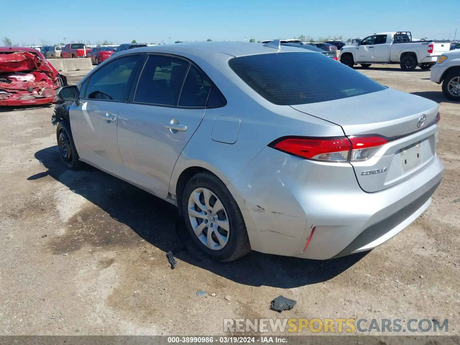 3 Photograph of a damaged car JTDEPRAE5LJ115563 TOYOTA COROLLA 2020