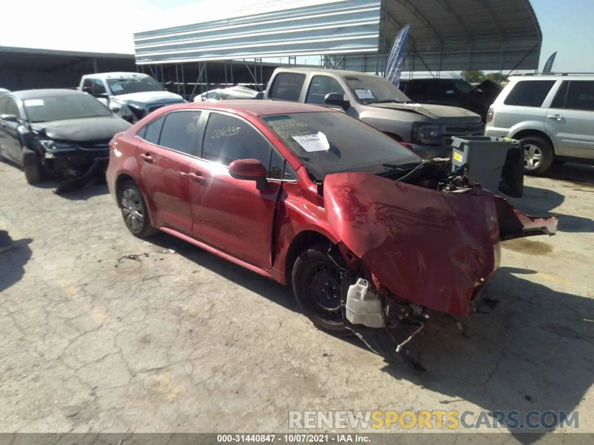 1 Photograph of a damaged car JTDEPRAE6LJ006335 TOYOTA COROLLA 2020