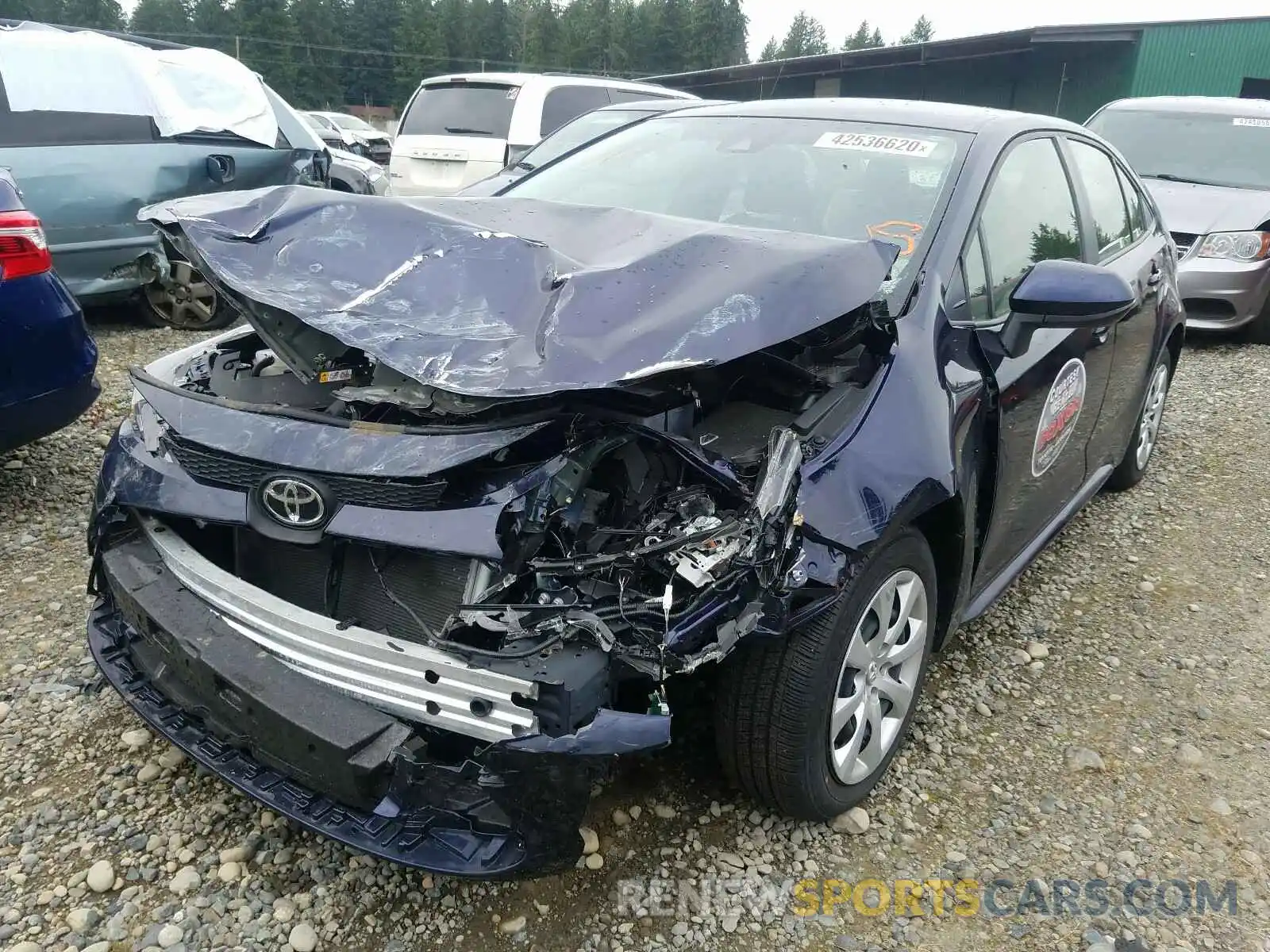 2 Photograph of a damaged car JTDEPRAE6LJ007503 TOYOTA COROLLA 2020