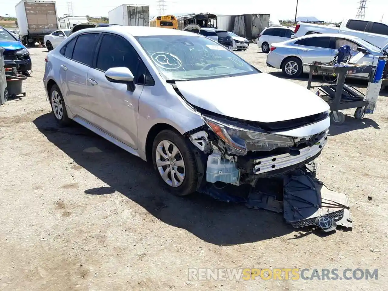 1 Photograph of a damaged car JTDEPRAE6LJ013348 TOYOTA COROLLA 2020