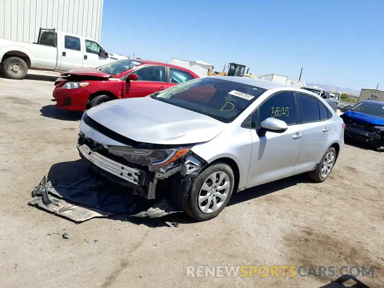 2 Photograph of a damaged car JTDEPRAE6LJ013348 TOYOTA COROLLA 2020