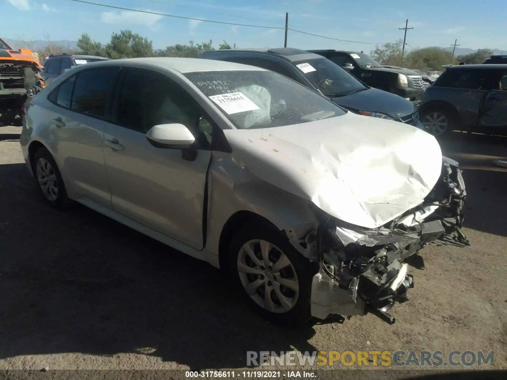 1 Photograph of a damaged car JTDEPRAE6LJ013379 TOYOTA COROLLA 2020