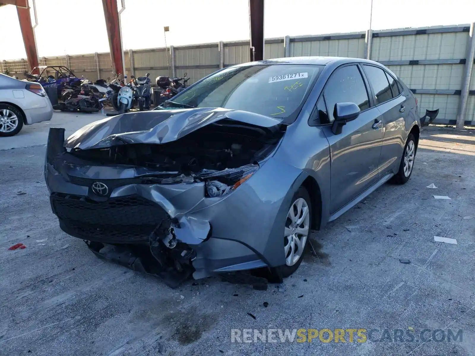 2 Photograph of a damaged car JTDEPRAE6LJ015648 TOYOTA COROLLA 2020