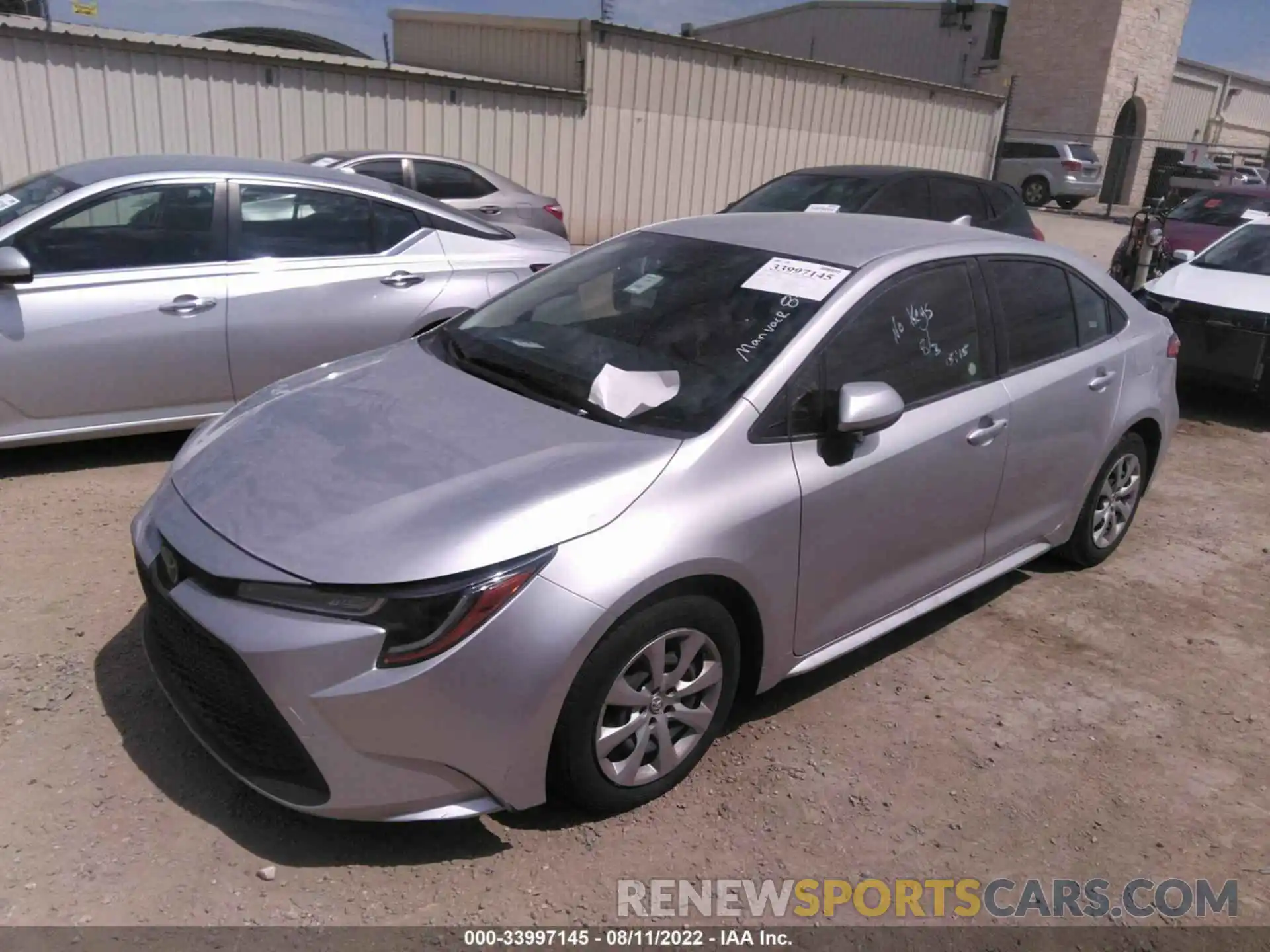 2 Photograph of a damaged car JTDEPRAE6LJ019151 TOYOTA COROLLA 2020