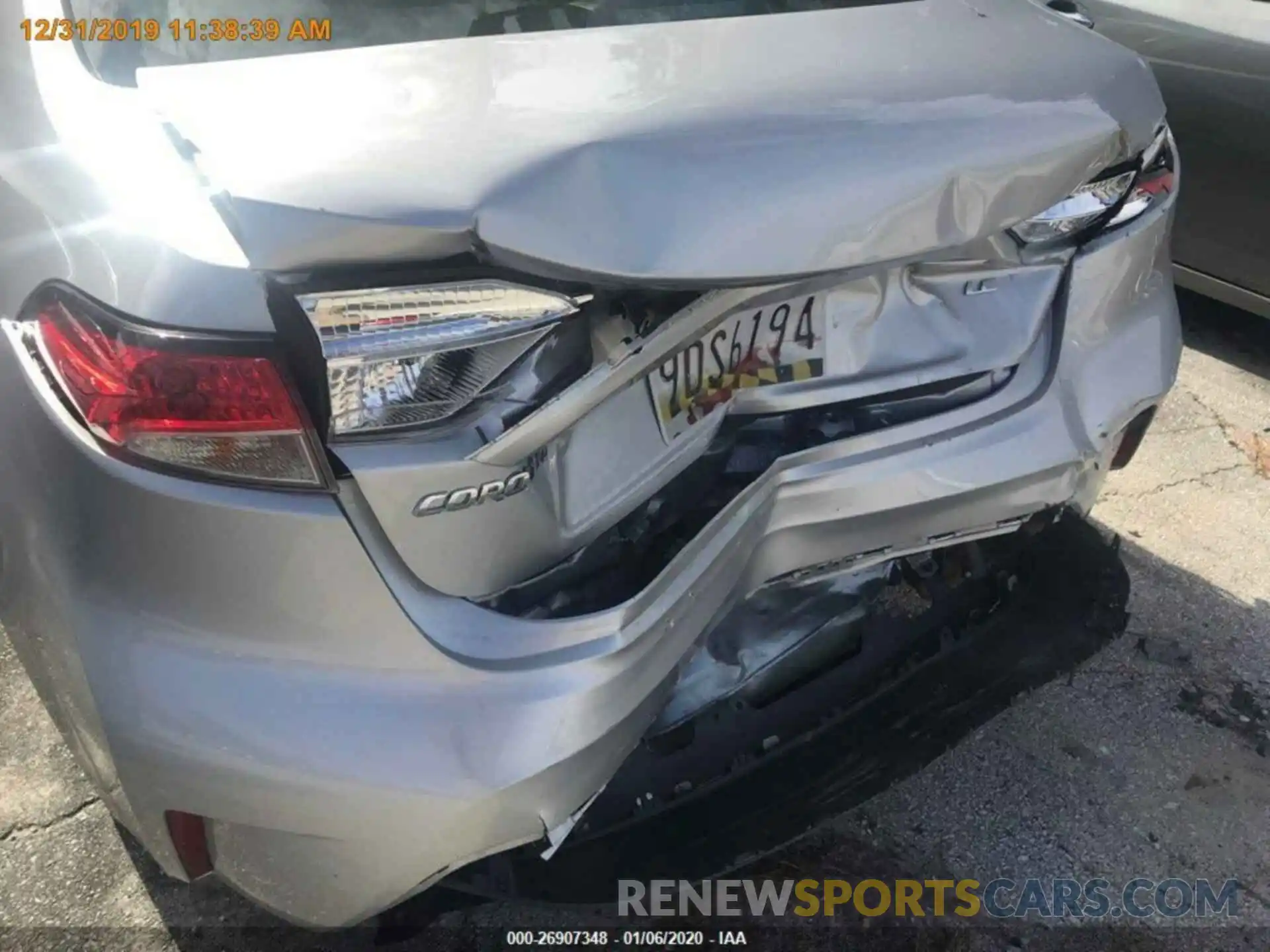 12 Photograph of a damaged car JTDEPRAE6LJ019697 TOYOTA COROLLA 2020