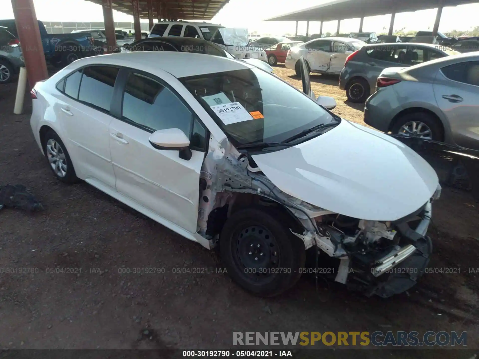 1 Photograph of a damaged car JTDEPRAE6LJ021059 TOYOTA COROLLA 2020