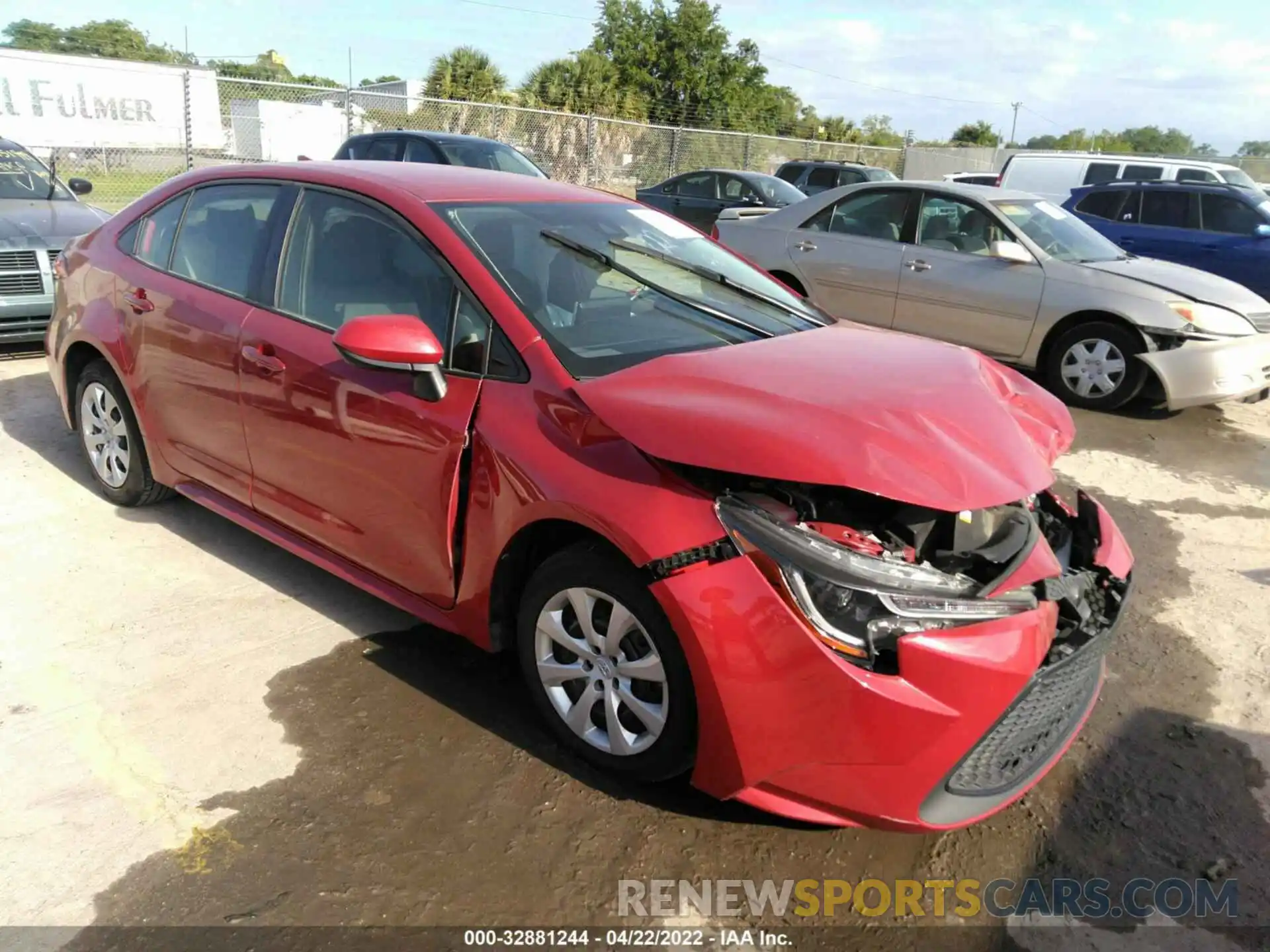 1 Photograph of a damaged car JTDEPRAE6LJ021496 TOYOTA COROLLA 2020