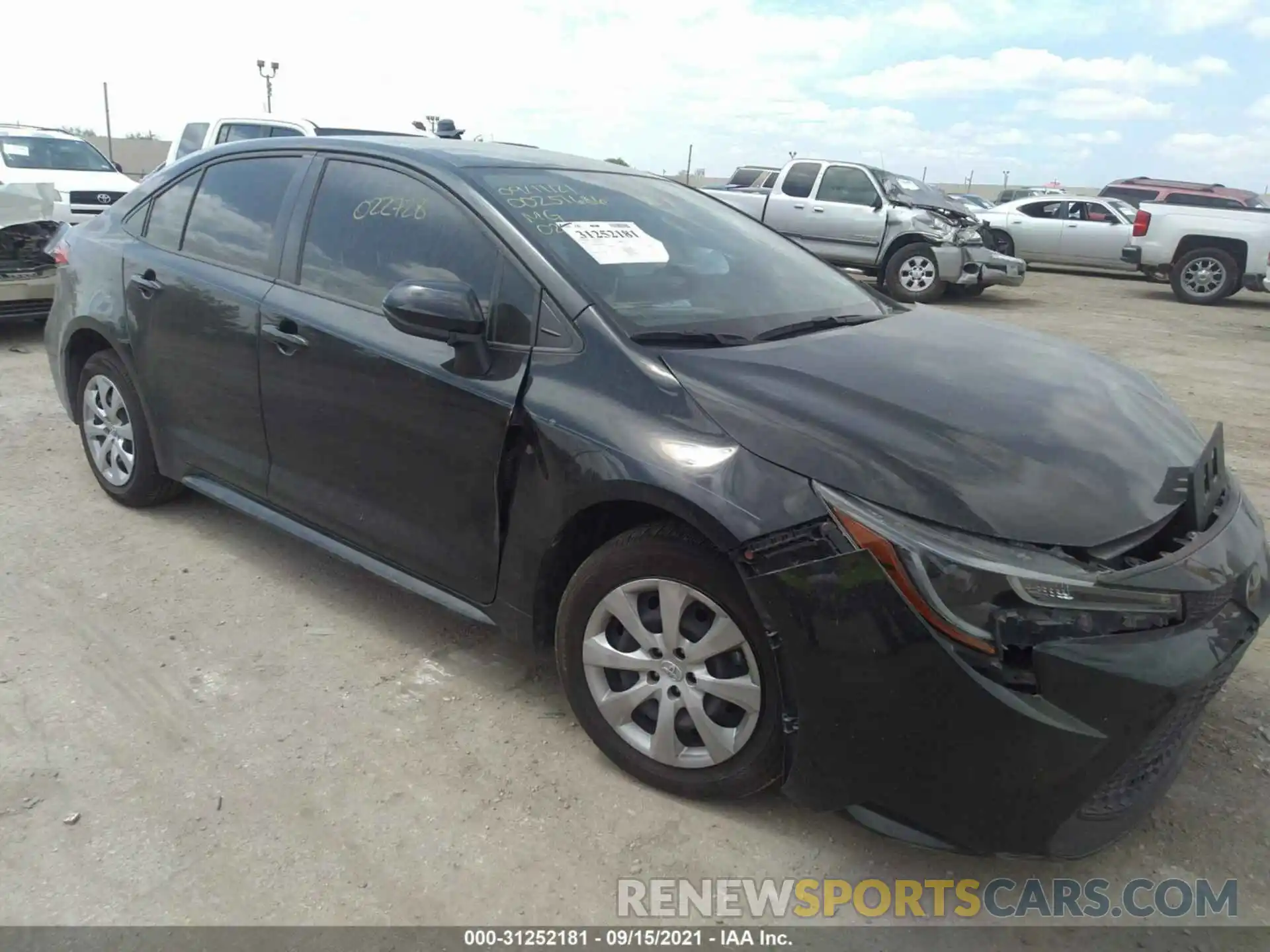 1 Photograph of a damaged car JTDEPRAE6LJ022728 TOYOTA COROLLA 2020