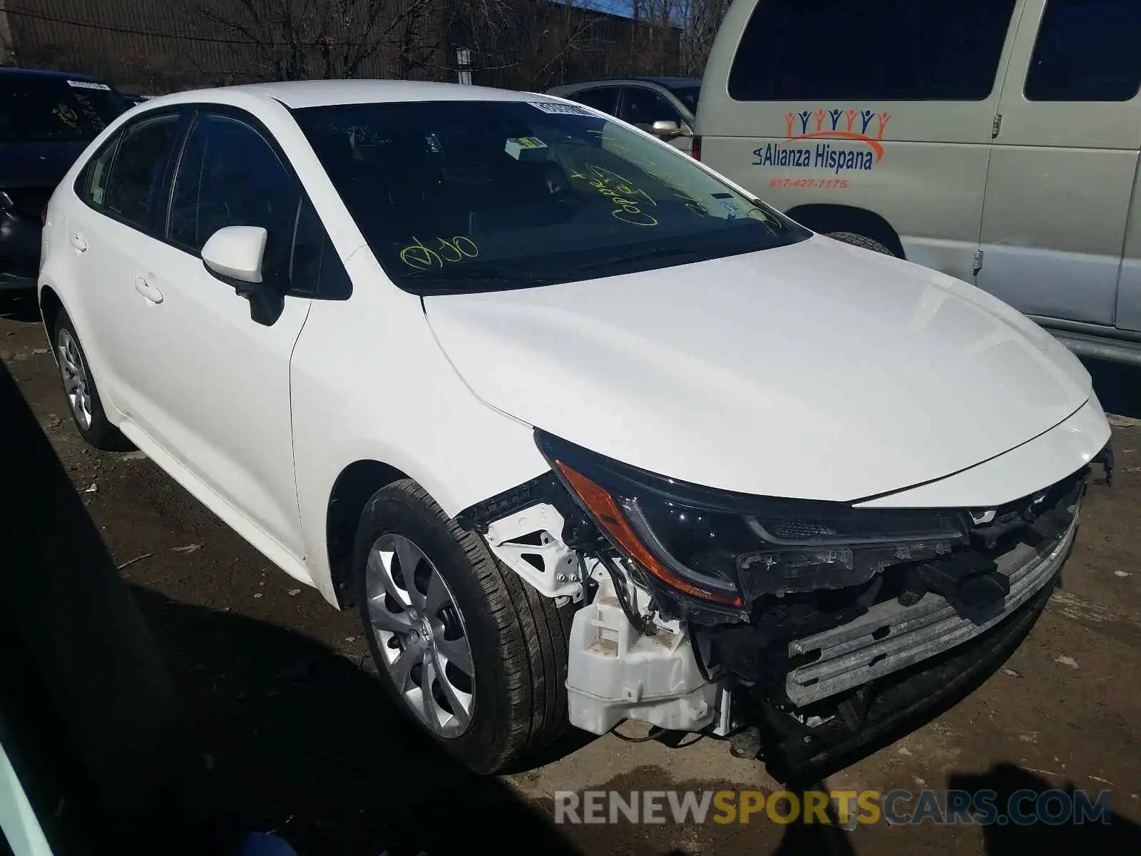 1 Photograph of a damaged car JTDEPRAE6LJ023913 TOYOTA COROLLA 2020